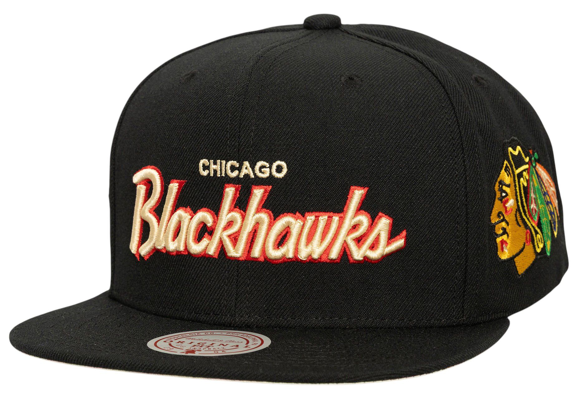 Mitchell & Ness Adult Chicago Blackhawks Script Snapback Adjustable Hat product image