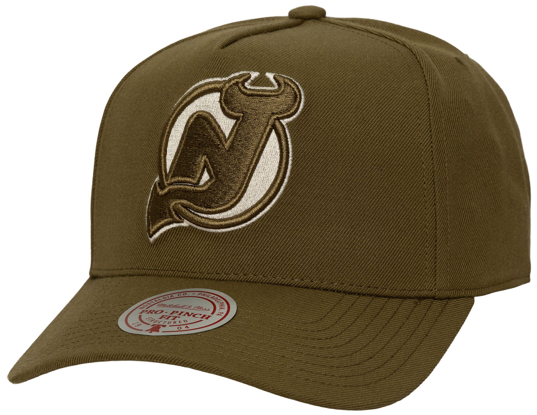 Mitchell & Ness Adult New Jersey Devils Olive Basic Pro Snapback Hat product image