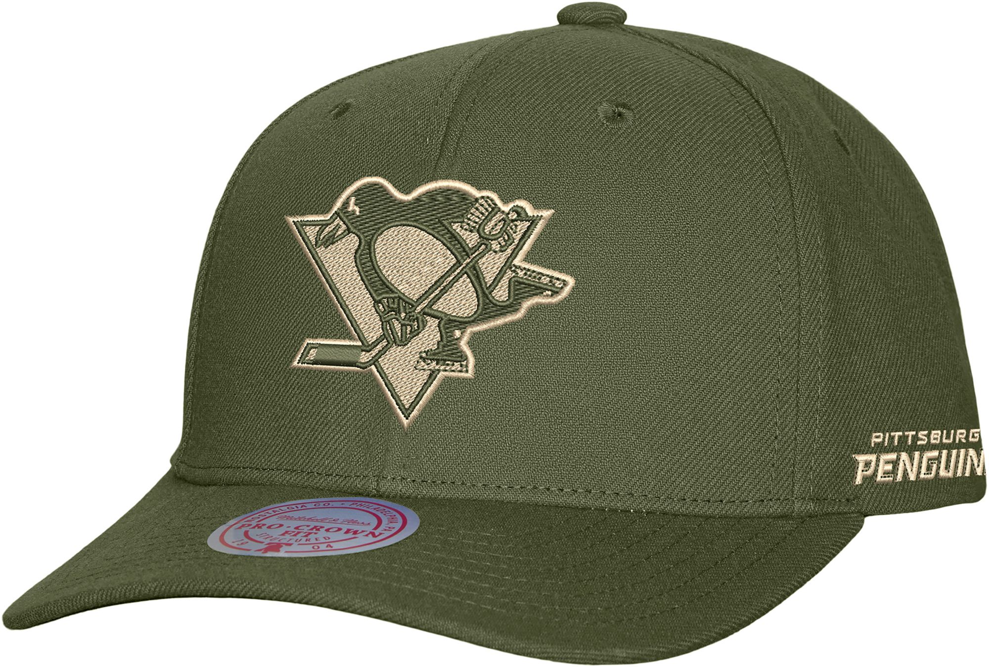 Mitchell & Ness Adult Pittsburgh Penguins Olive Off Snapback Hat product image
