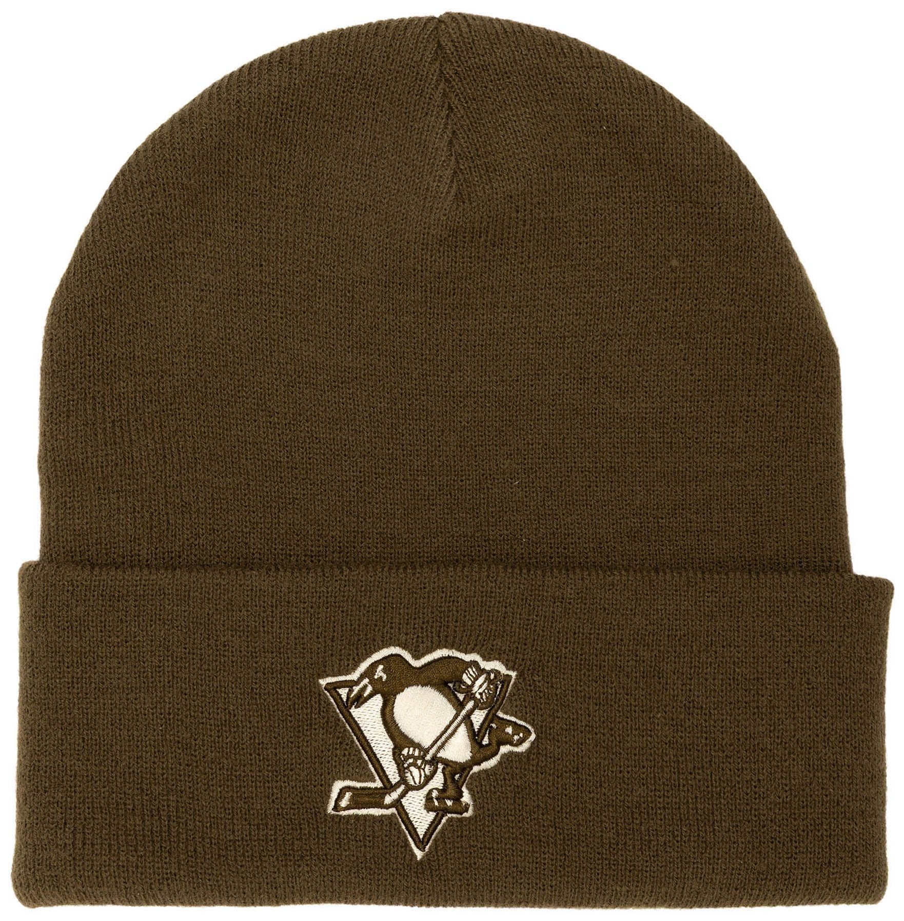Mitchell & Ness Adult Pittsburgh Penguins Olive Basic Knit Beanie product image