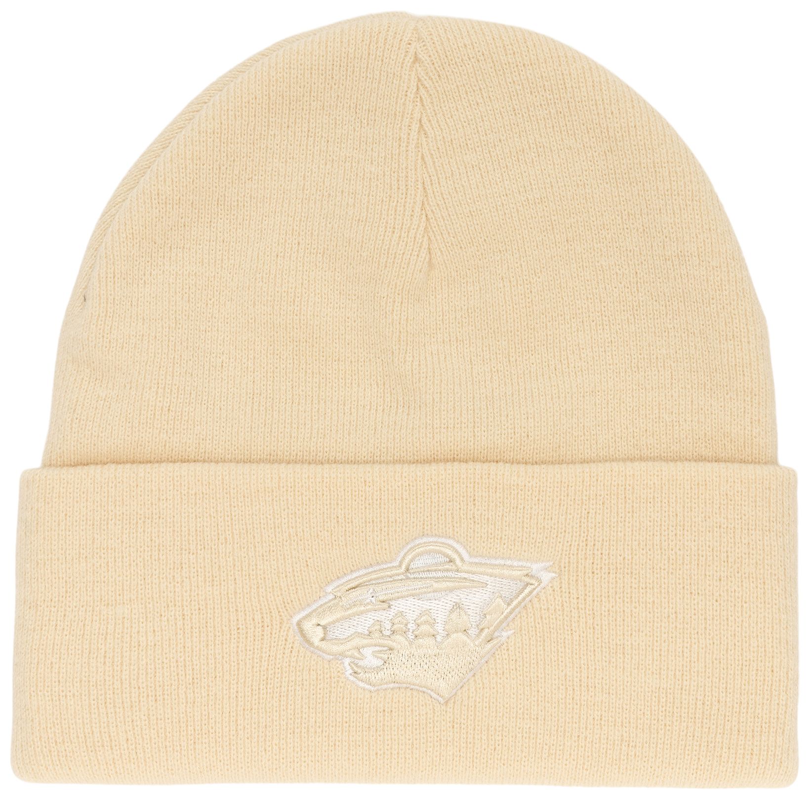 Mitchell & Ness Adult Minnesota Wild Cream Basic Knit Beanie product image
