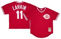Mitchell & Ness Men's Cincinnati Reds Barry Larkin #11 Red Mesh