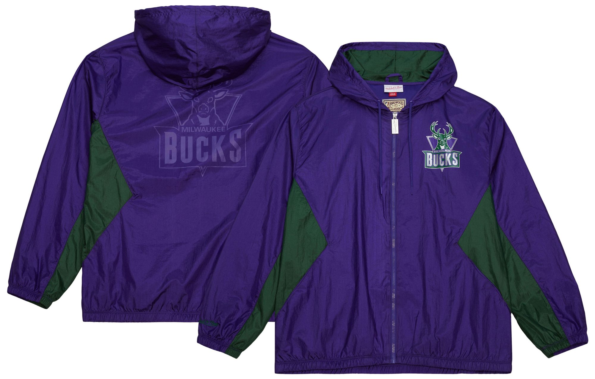 Mitchell & Ness Men's Milwaukee Bucks Purple Playmaker Full-Zip Windbreaker product image