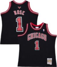 Mitchell & Ness Adult Chicago Bulls Derrick Rose #1 Black Hardwood