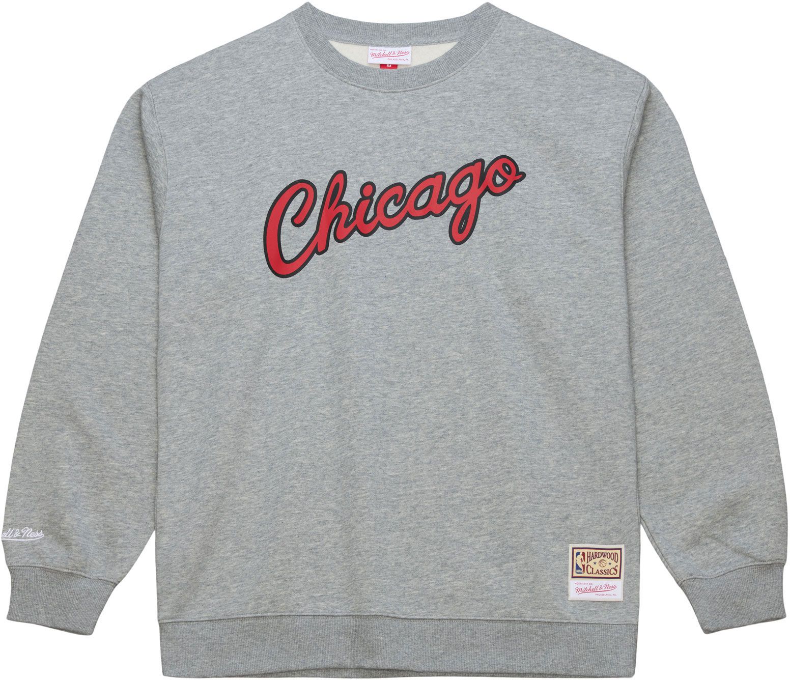 Mitchell & Ness Men's Chicago Bulls Grey All In Crewneck Sweatshirt product image