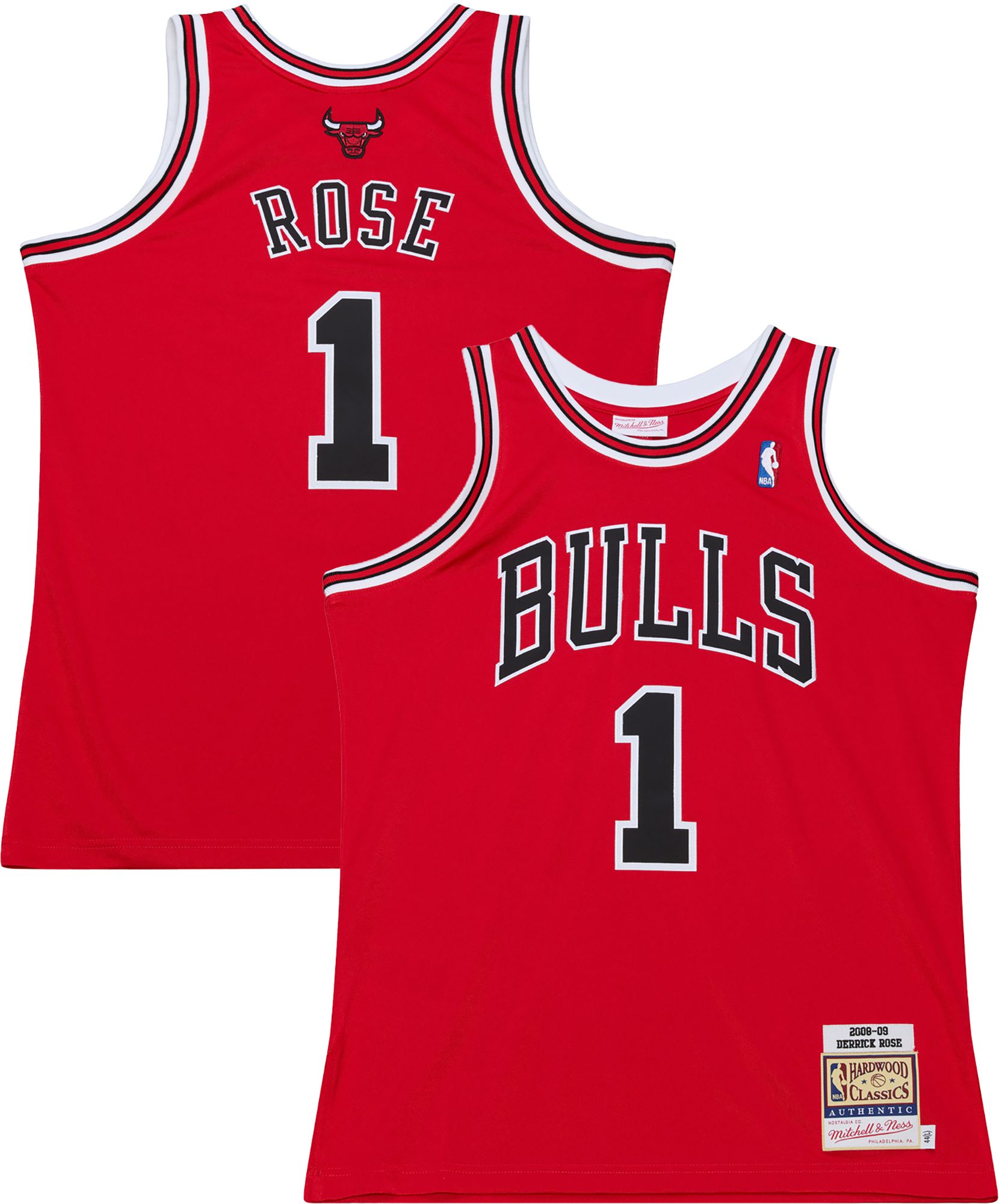 Mitchell & Ness Adult Chicago Bulls Derrick Rose #1 Red Hardwood Classic 2008 Authentic Jersey product image
