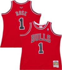 Mitchell & Ness Adult Chicago Bulls Derrick Rose #1 Red Hardwood