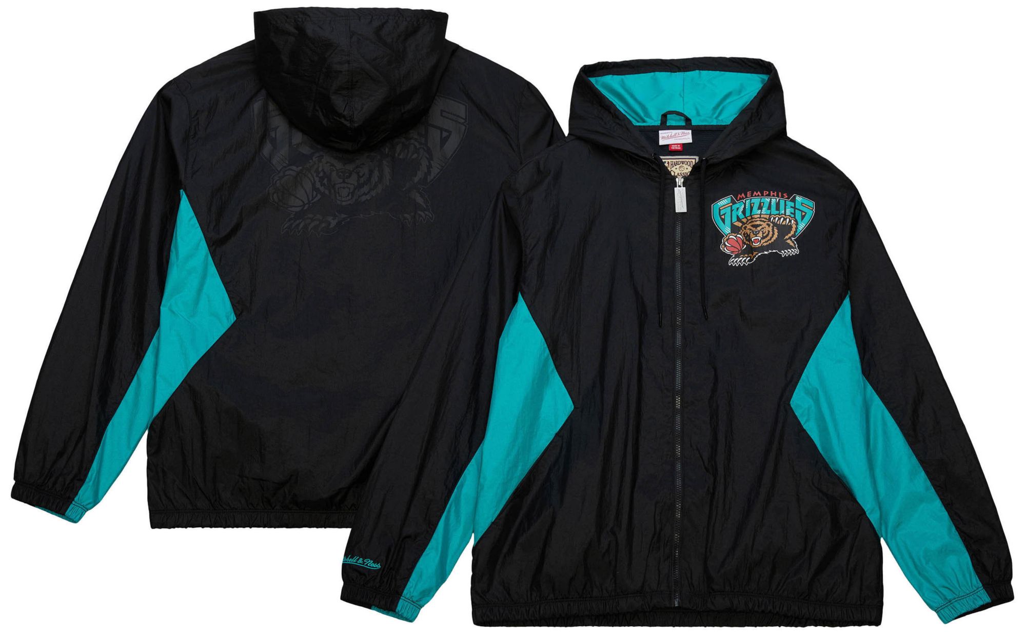 Mitchell & Ness Men's Memphis Grizzlies Black Playmaker Full-Zip Windbreaker product image