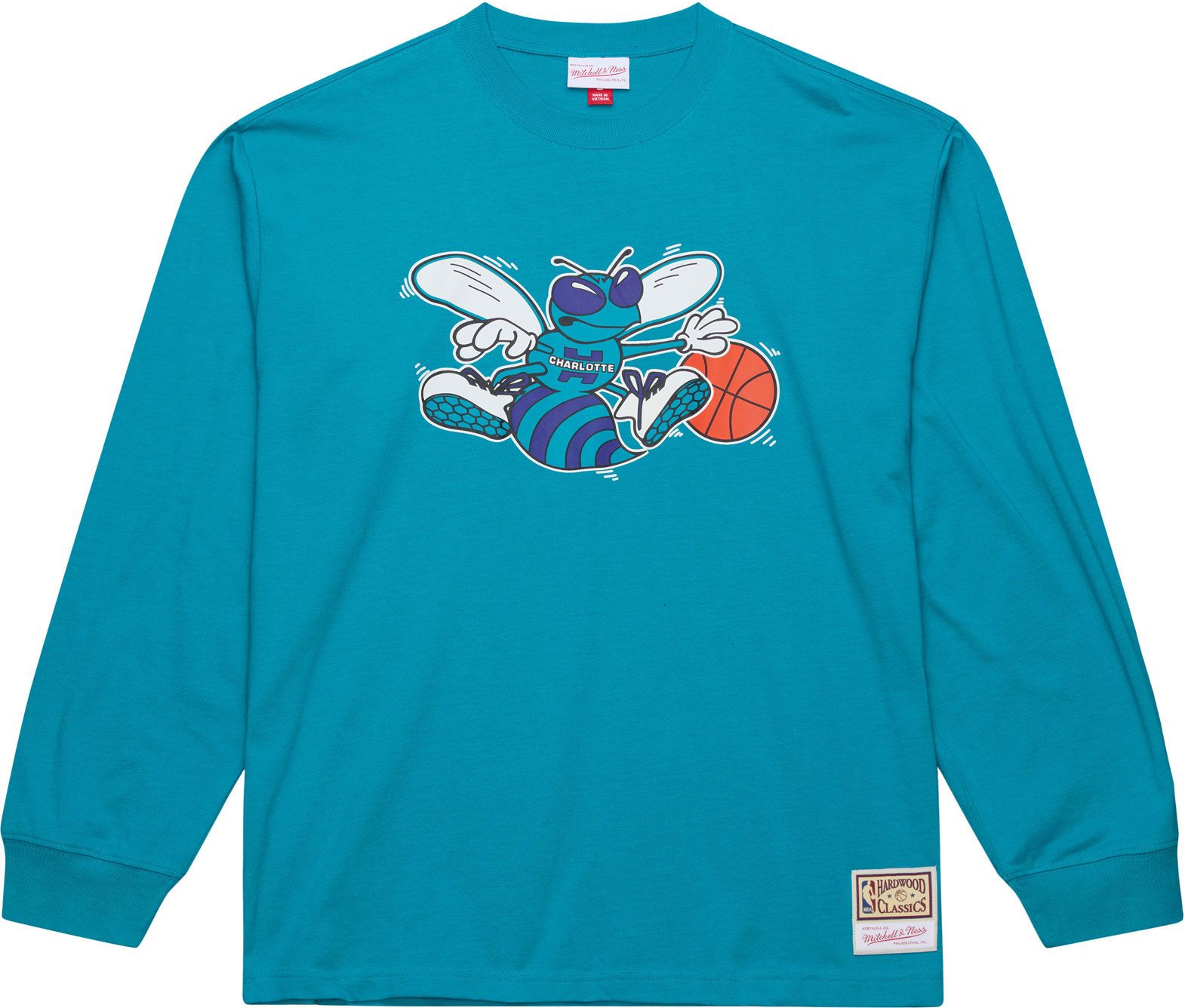 Mitchell & Ness Men's Charlotte Hornets Blue All In Long Sleeve T-Shirt product image