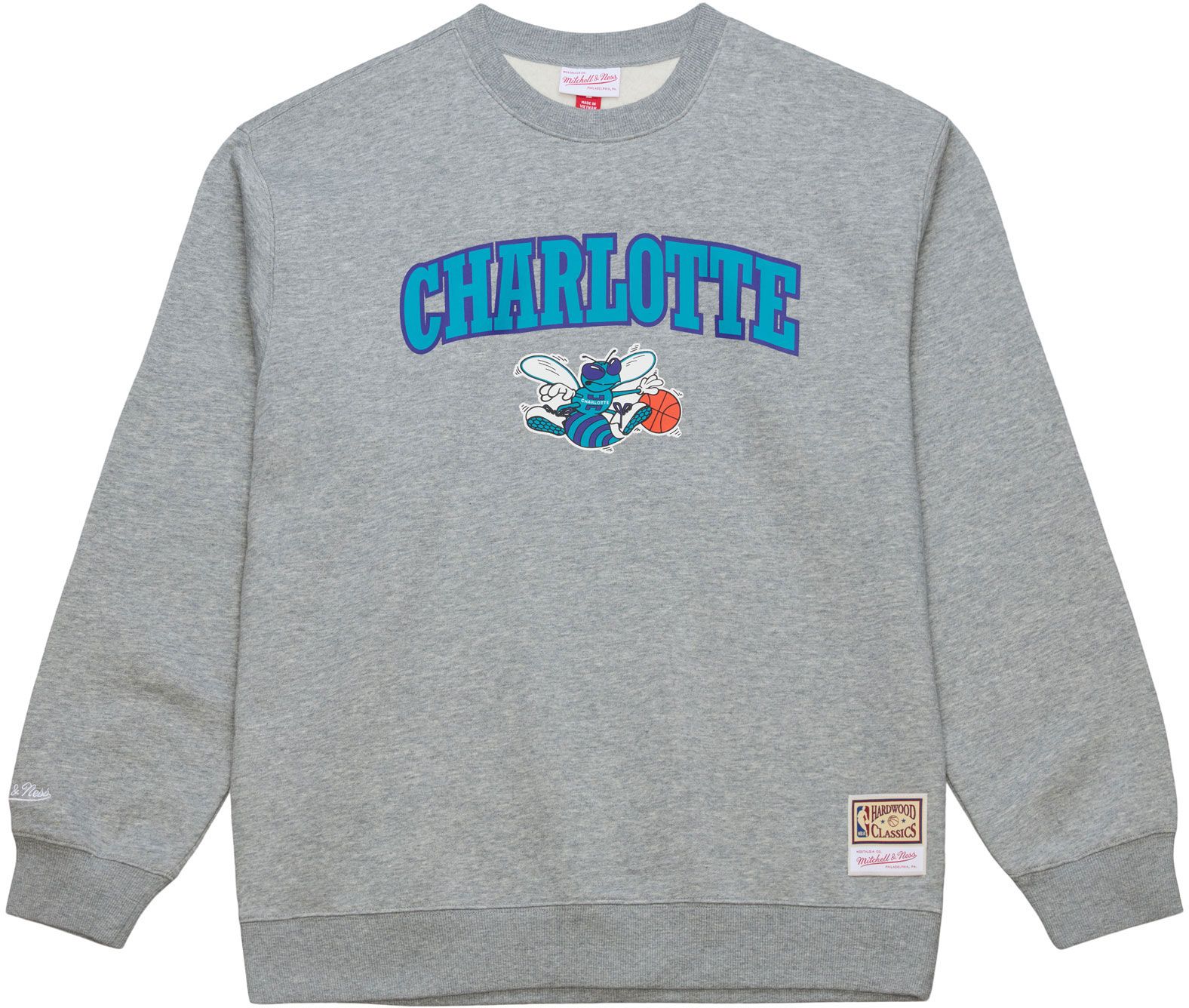 Mitchell & Ness Men's Charlotte Hornets Grey All In Crewneck Sweatshirt product image