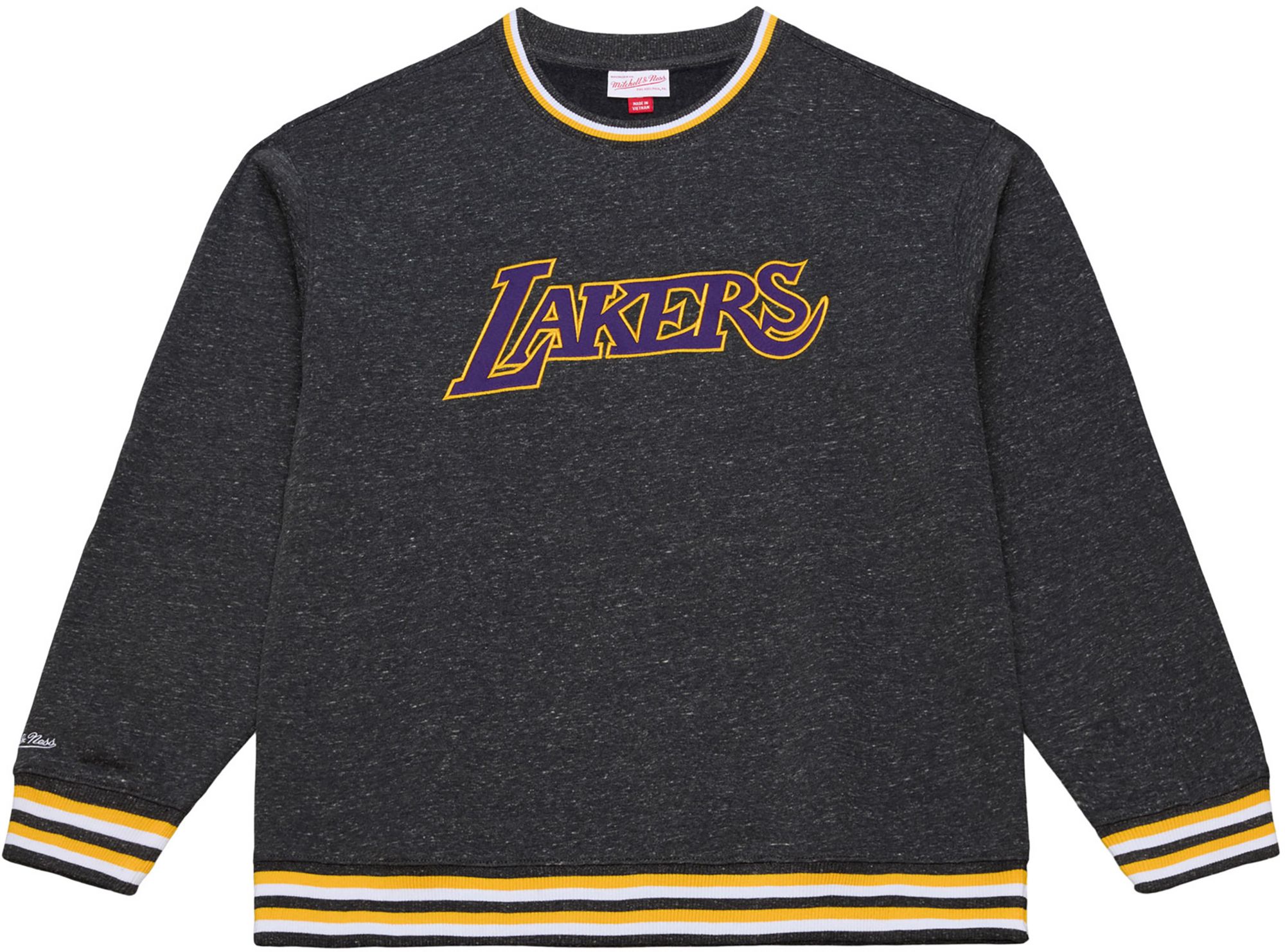 Mitchell & Ness Men's Los Angeles Lakers Black Retro Graphic Snow Washed Crewneck Sweatshirt product image