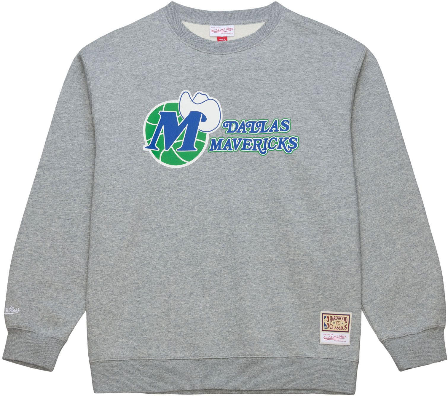 Mitchell & Ness Men's Dallas Mavericks Grey All In Crewneck Sweatshirt product image