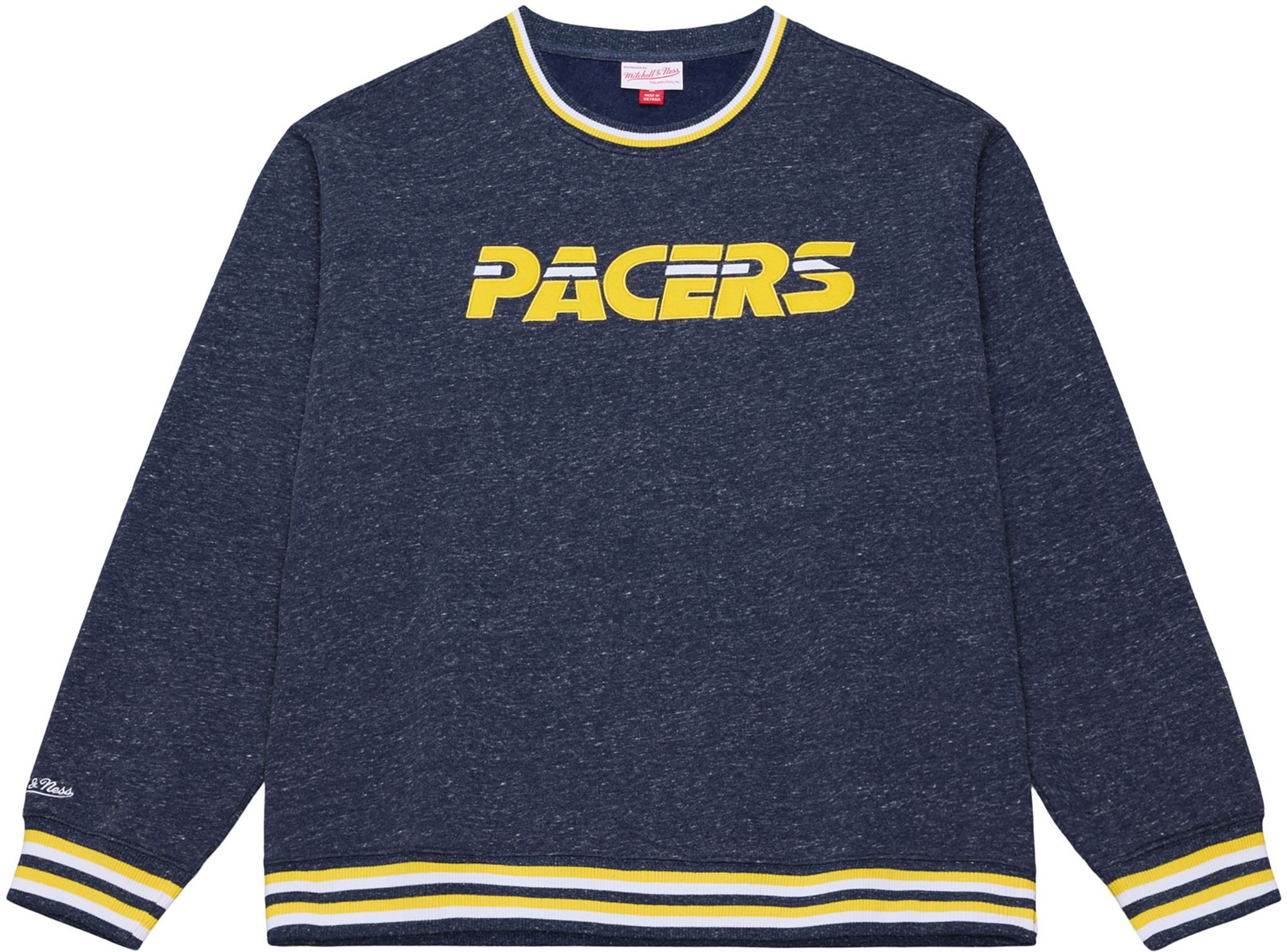 Mitchell & Ness Men's Indiana Pacers Navy Retro Graphic Snow Washed Crewneck Sweatshirt product image