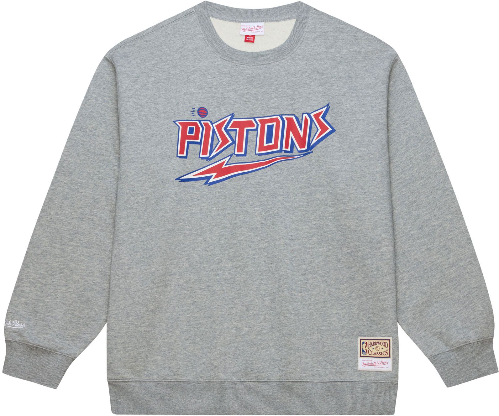 Mitchell & Ness Men's Detroit Pistons Grey All In Crewneck Sweatshirt product image