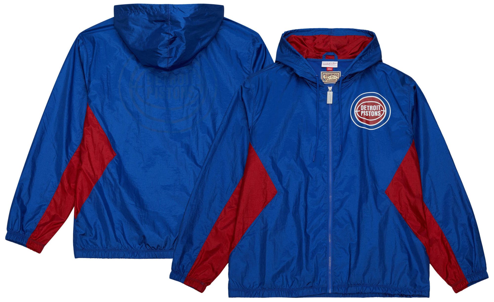 Mitchell & Ness Men's Detroit Pistons Royal Playmaker Full-Zip Windbreaker product image