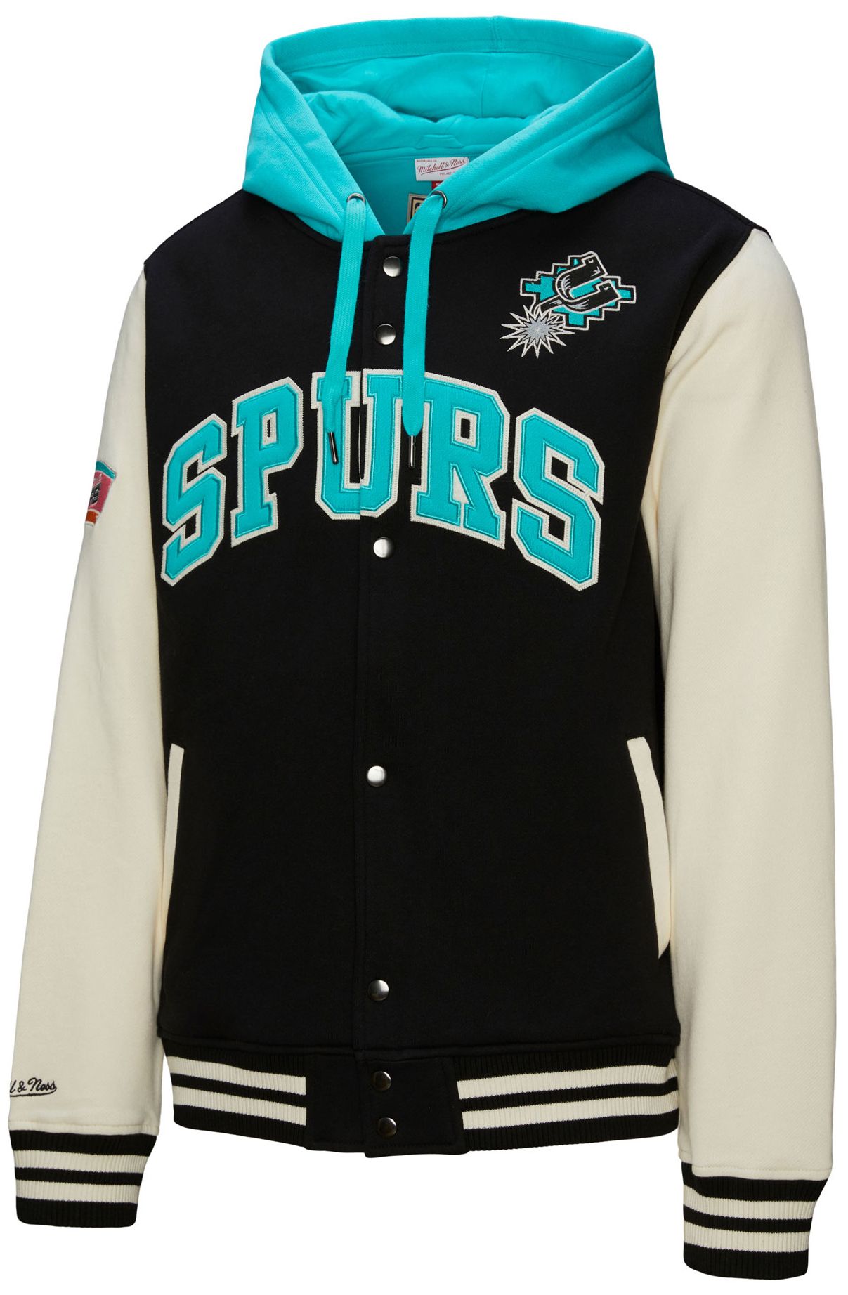 Mitchell & Ness Men's San Antonio Spurs Black Courtside Fleece Jacket product image