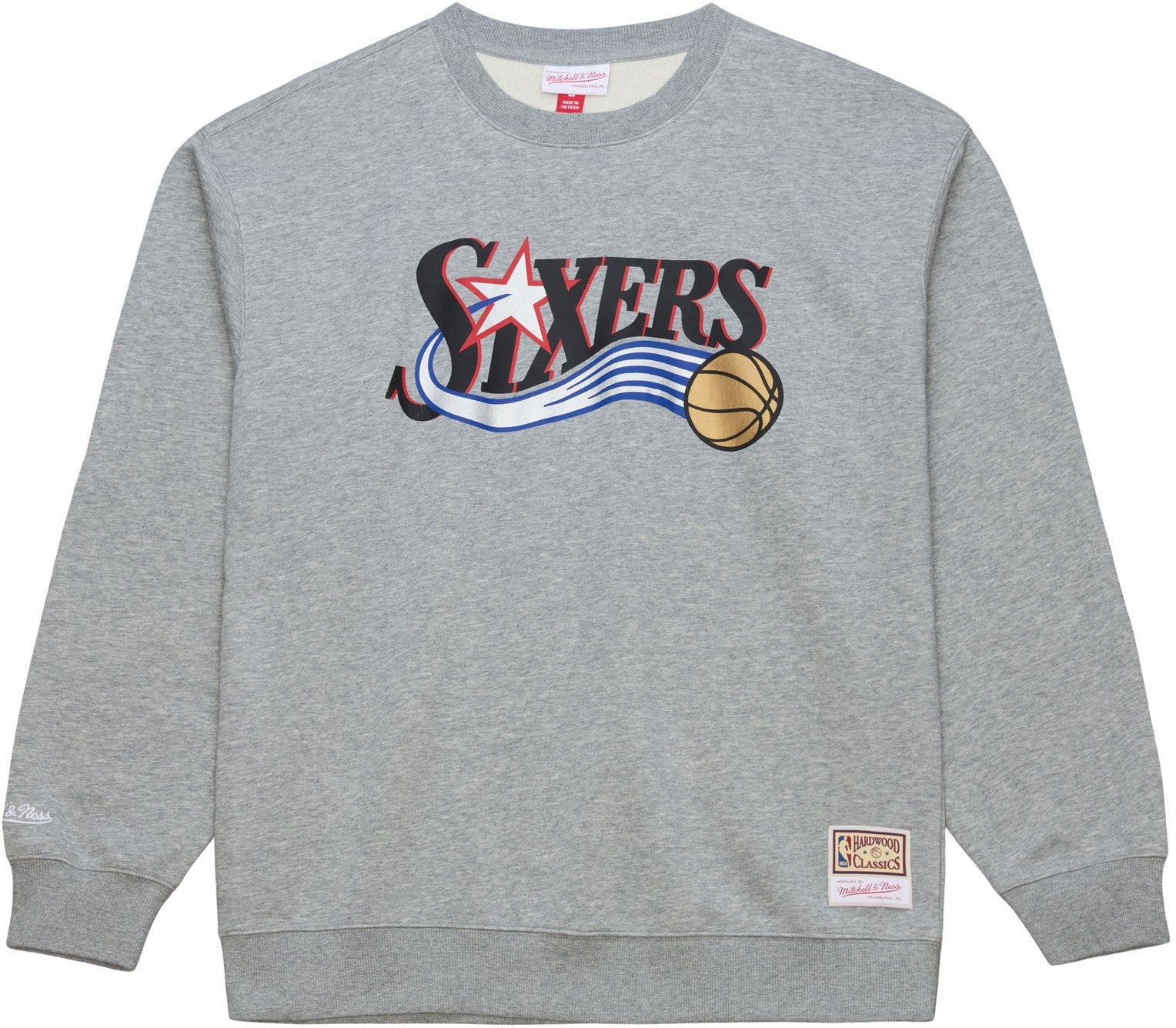 Mitchell & Ness Men's Philadelphia 76ers Grey All In Crewneck Sweatshirt product image
