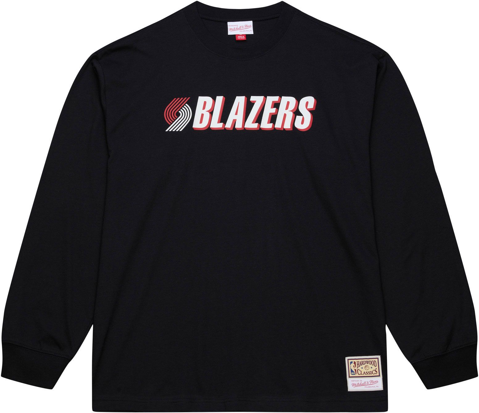 Mitchell & Ness Men's Portland Trail Blazers Black All In Long Sleeve T-Shirt product image