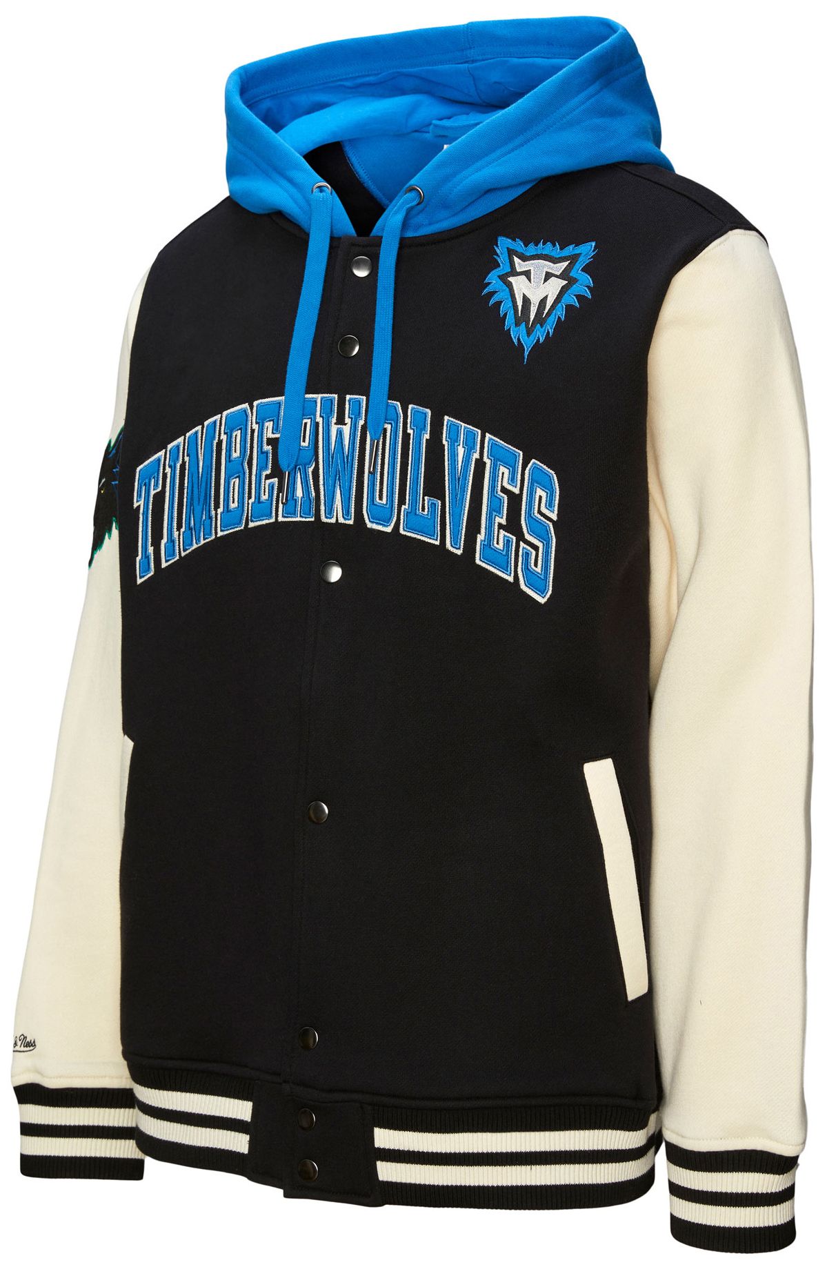 Mitchell & Ness Men's Minnesota Timberwolves Black Courtside Fleece Jacket product image