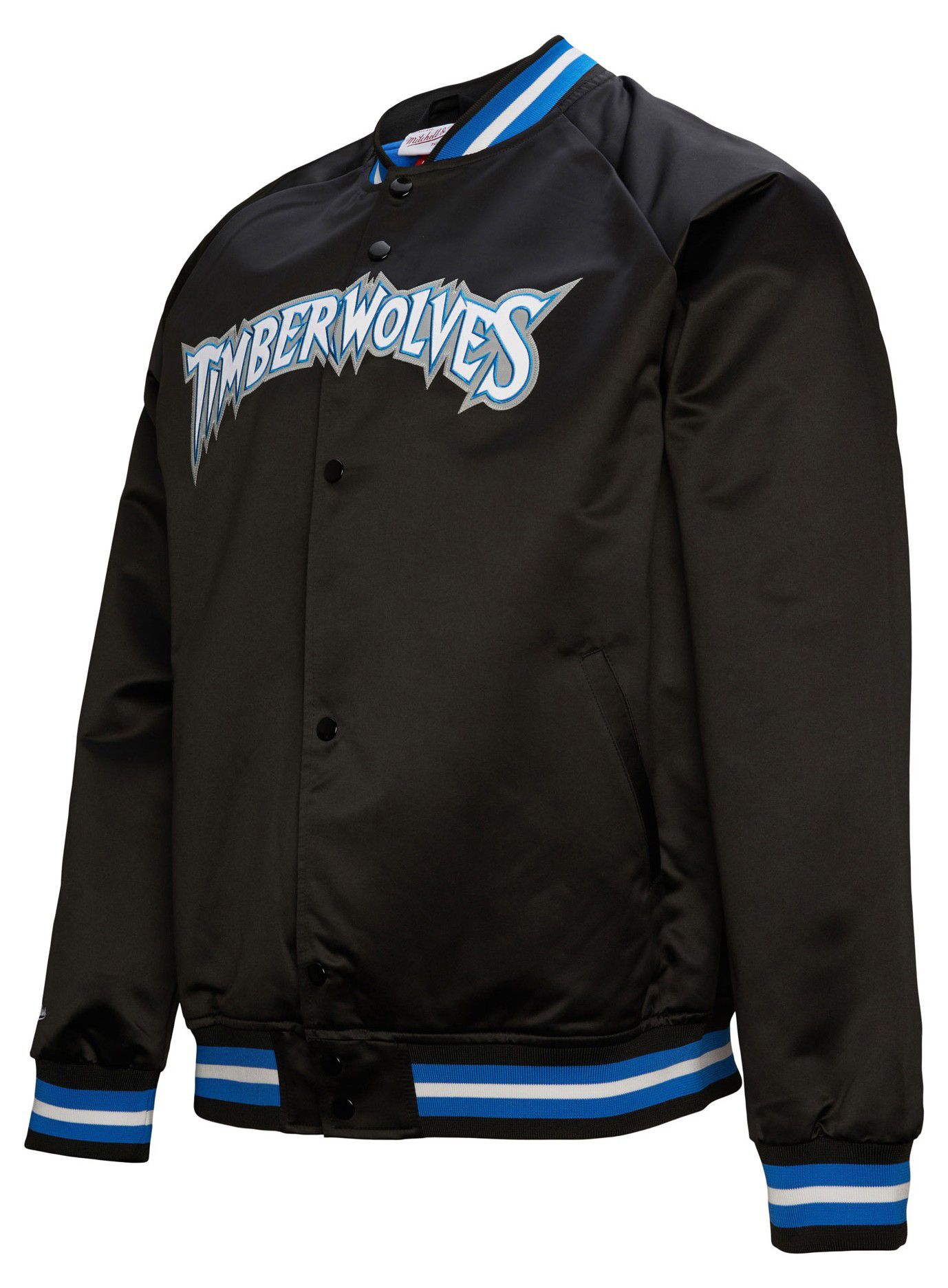 Mitchell & Ness Men's Minnesota Timberwolves Black Hardwood Classics Satin Jacket product image
