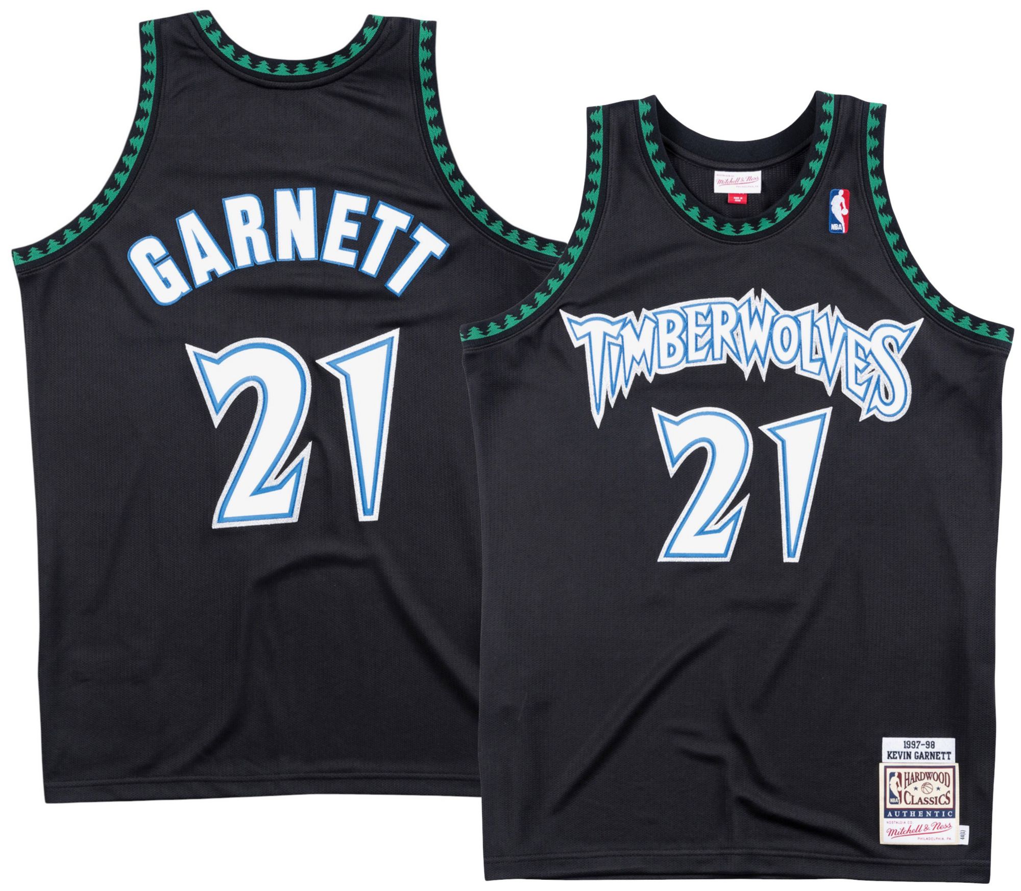 Mitchell & Ness Adult Minnesota Timberwolves Kevin Garnett #21 Black 1997 Authentic Jersey product image