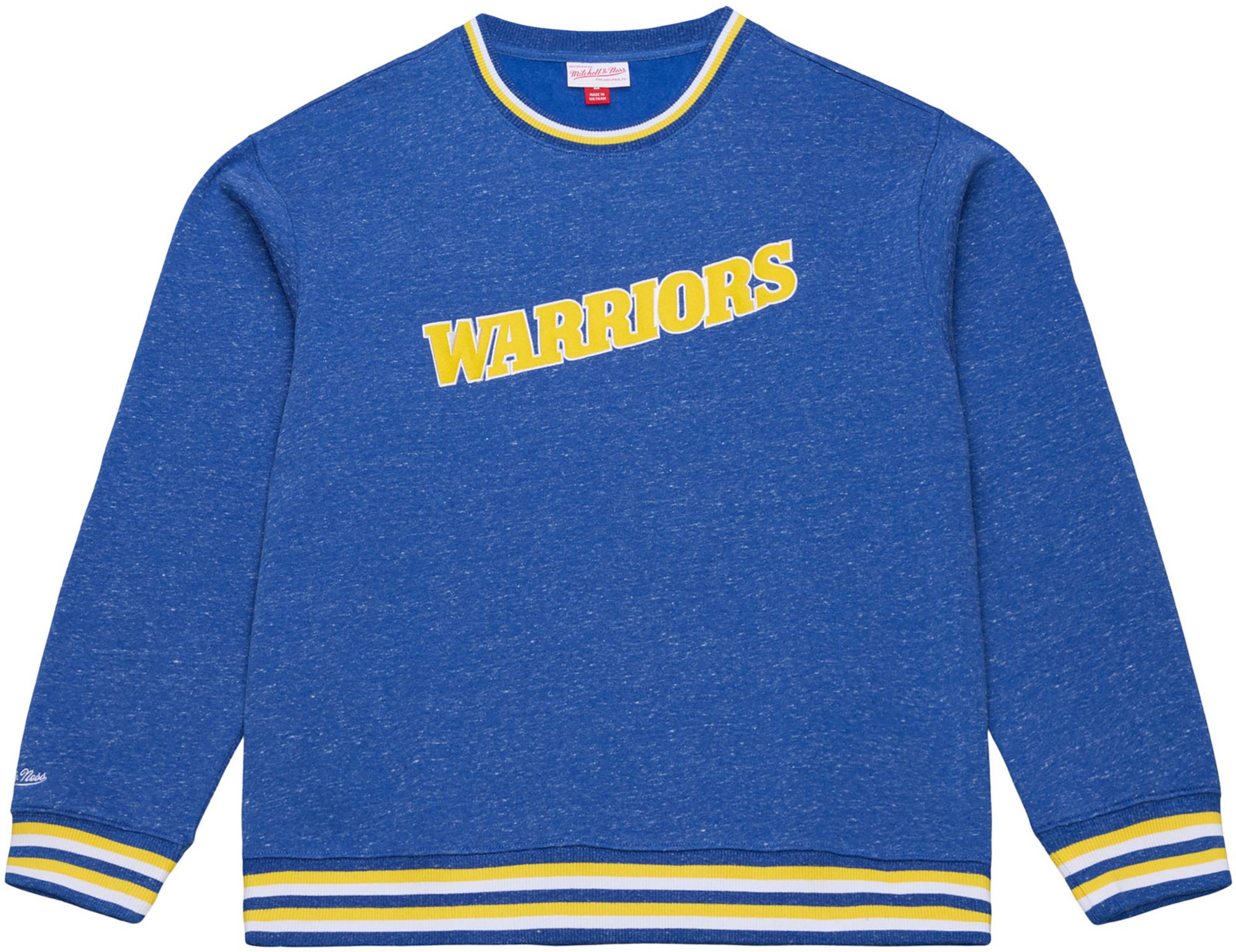 Mitchell & Ness Men's Golden State Warriors Royal Retro Graphic Snow Washed Crewneck Sweatshirt product image