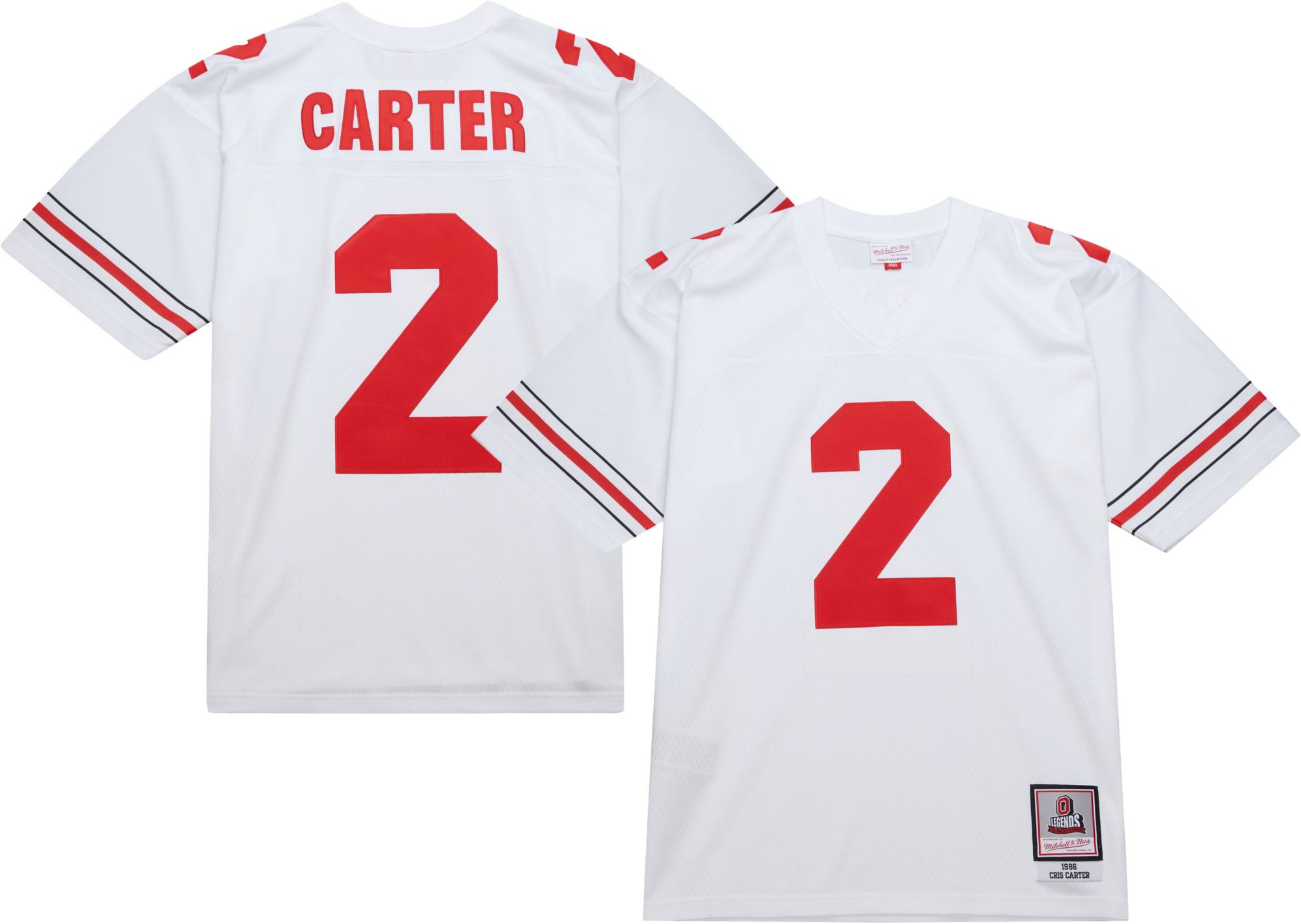 Mitchell & Ness Adult Ohio State Buckeyes Cris Carter #2 White 1986 Jersey product image