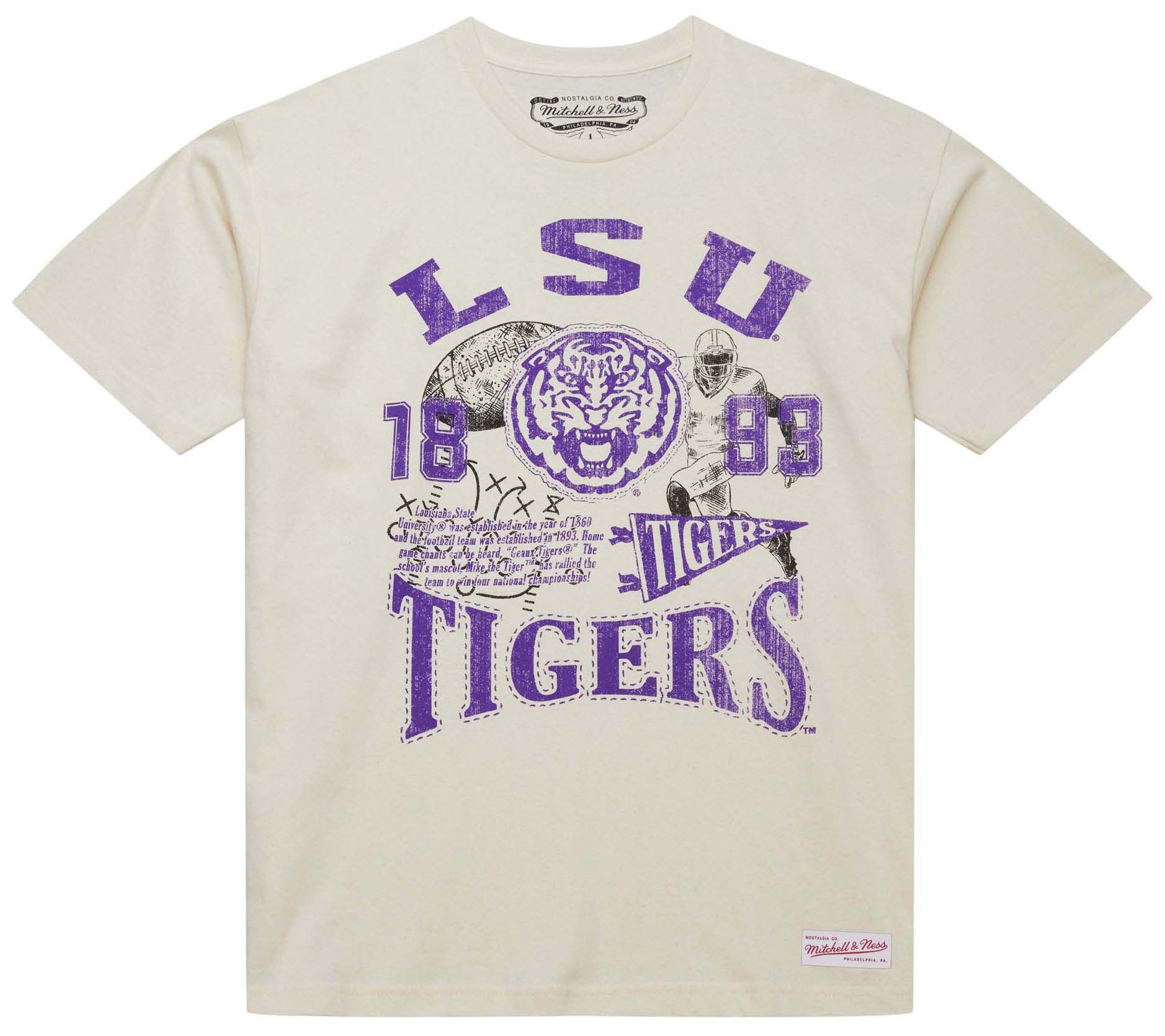 Mitchell & Ness Men's LSU Tigers Natural Heritage Scholar Short Sleeve T-Shirt product image