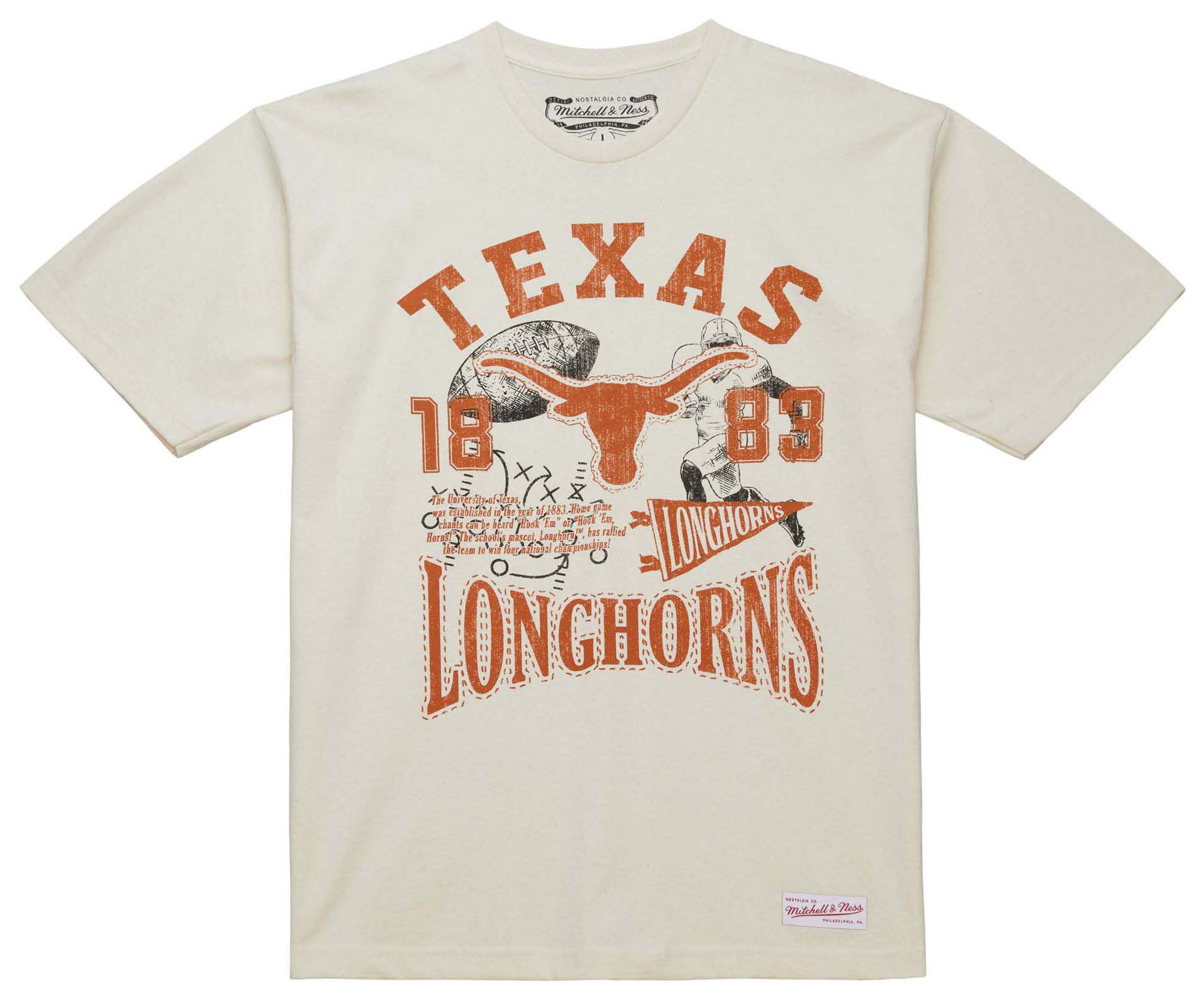 Mitchell & Ness Men's Texas Longhorns Natural Heritage Scholar Short Sleeve T-Shirt product image