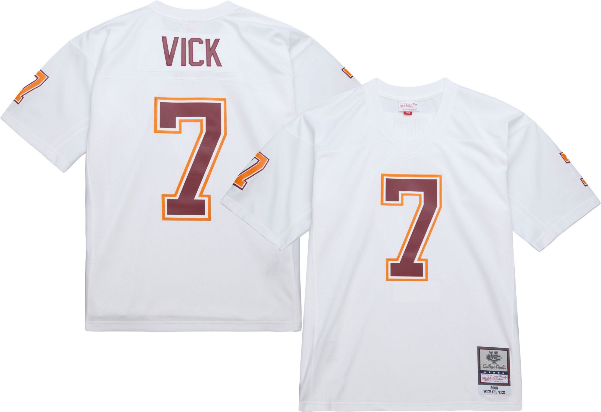 Mitchell & Ness Adult Virginia Tech Hokies Michael Vick #7 White 2000 Jersey product image