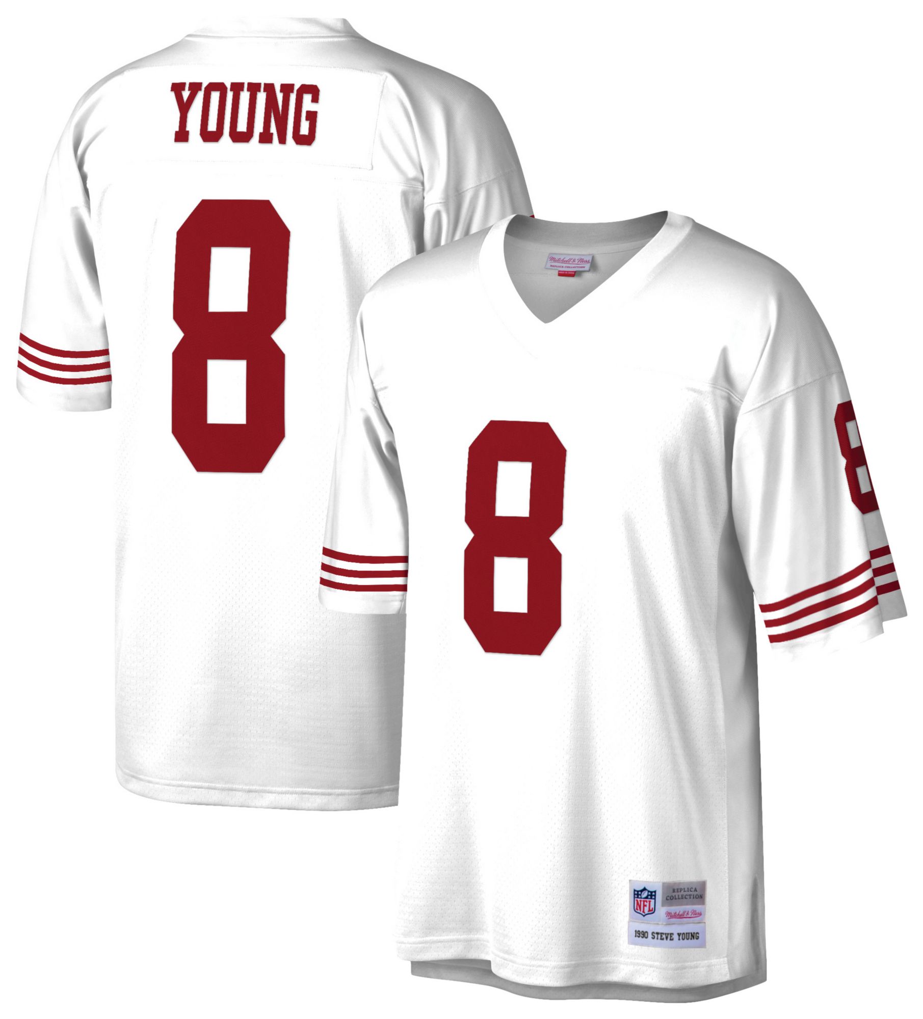 Mitchell & Ness Men's San Francisco 49ers Steve Young #8 White 1994 Replica Football Jersey product image