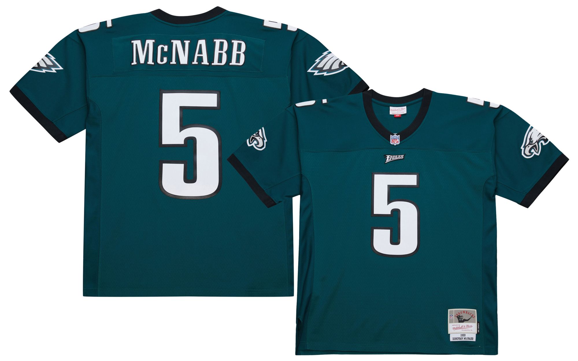 Mitchell & Ness Men's Philadelphia Eagles Donovan McNabb #5 Sport Teal 1999 Replica Football Jersey product image