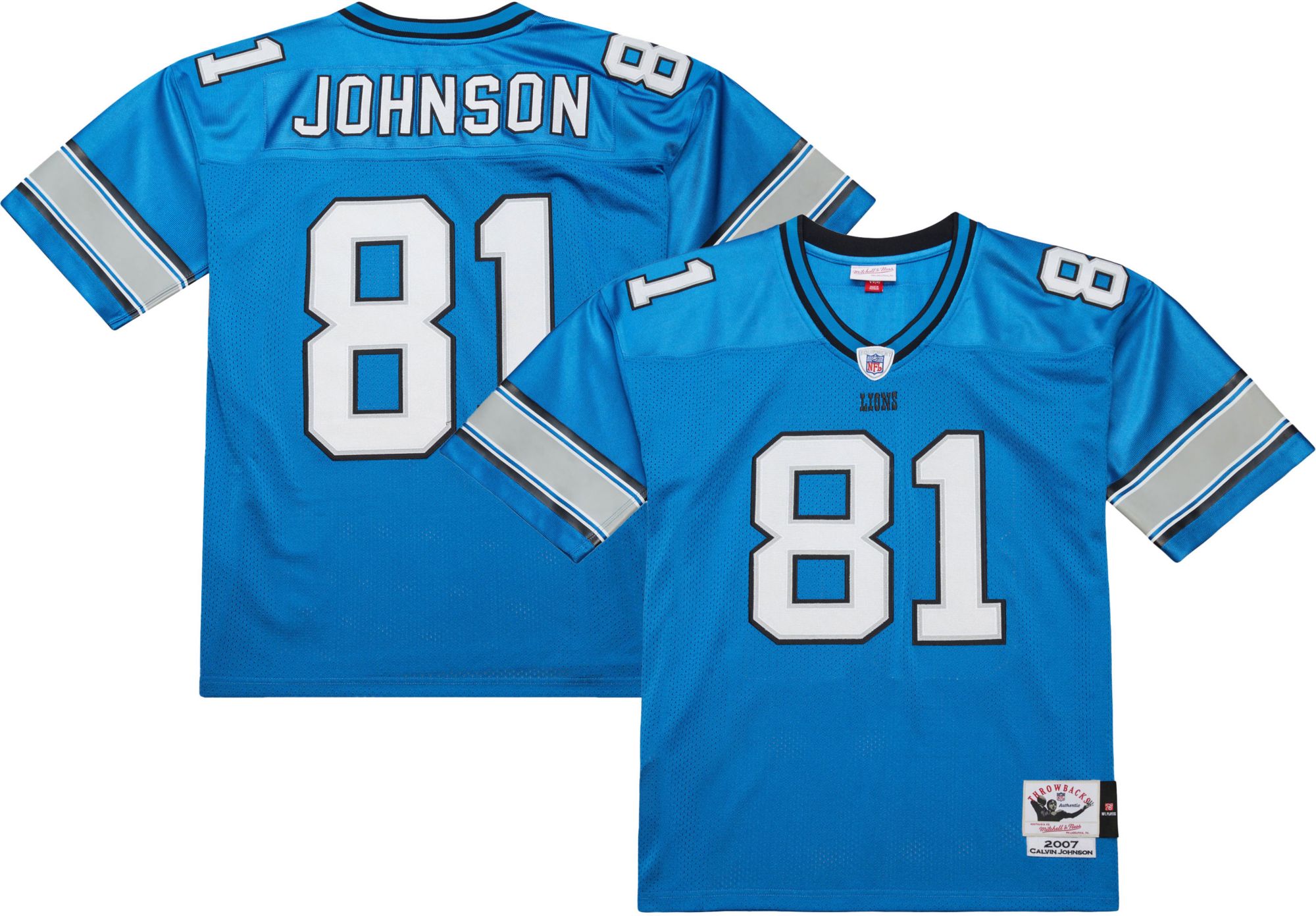 Mitchell & Ness Men's 2007 Detroit Lions Calvin Johnson #81 Blue Legacy Jersey product image