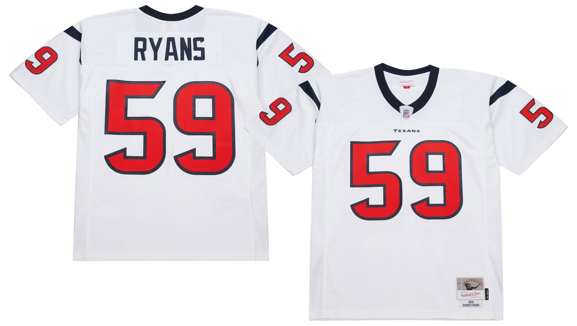 Mitchell & Ness Men's Houston Texans DeMeco Ryans #59 White 2006 Replica Football Jersey product image