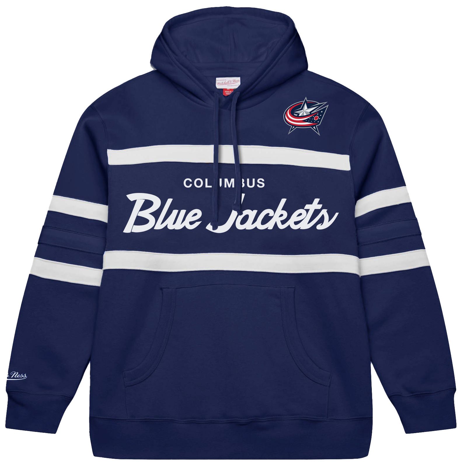 Mitchell & Ness Men's Columbus Blue Jackets Navy Head Coach Pullover Hoodie product image