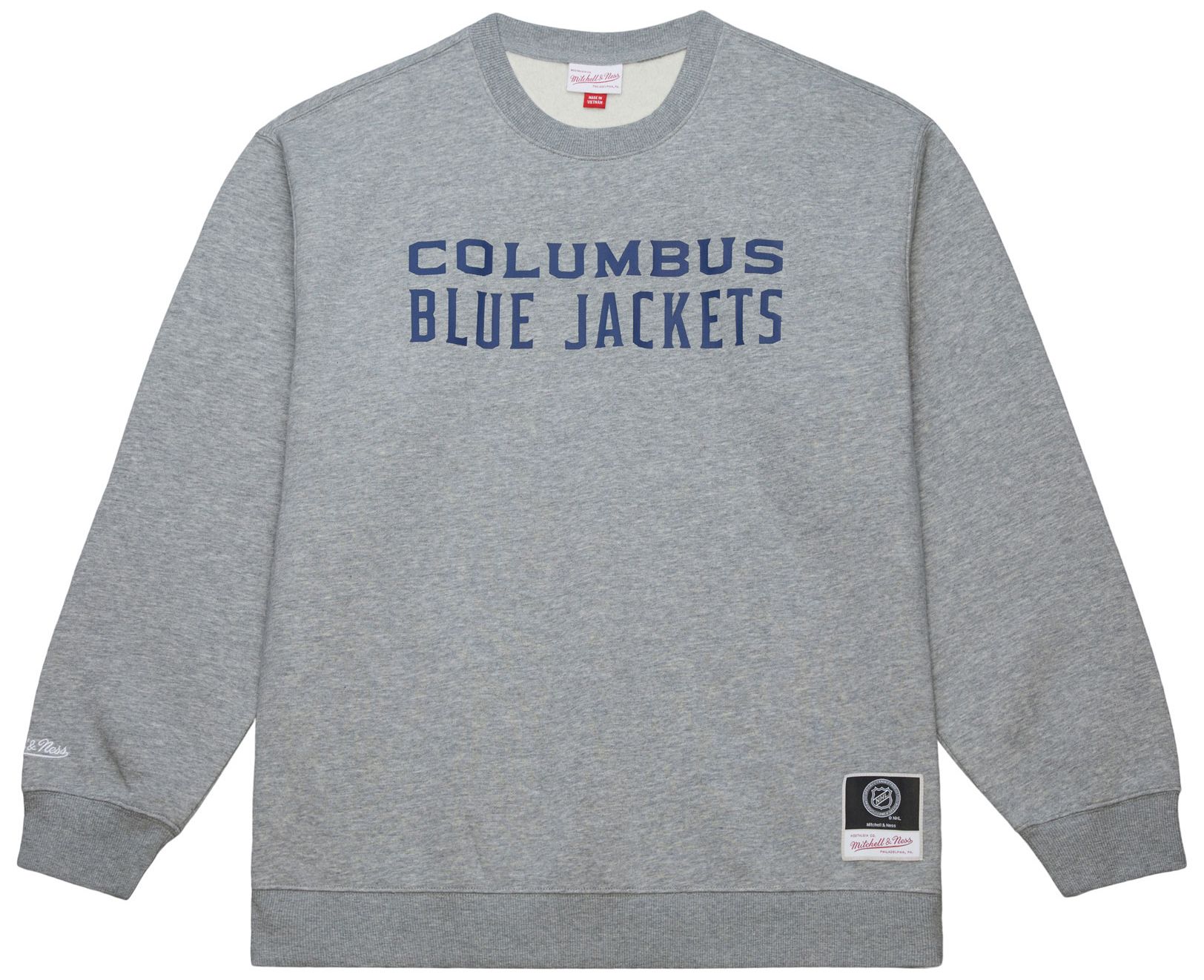 Mitchell & Ness Men's Columbus Blue Jackets Grey All In Walk Off Fleece Crewneck Sweatshirt product image