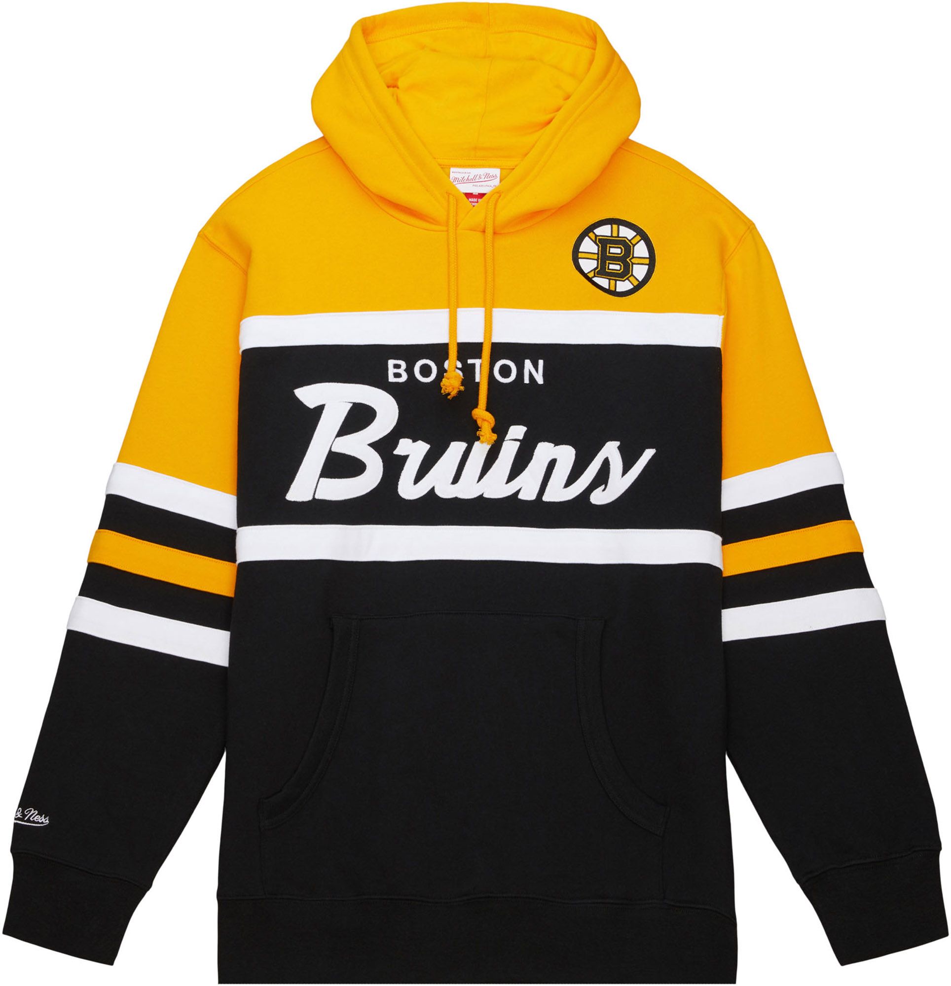 Mitchell & Ness Men's Boston Bruins Gold Head Coach Pullover Hoodie product image