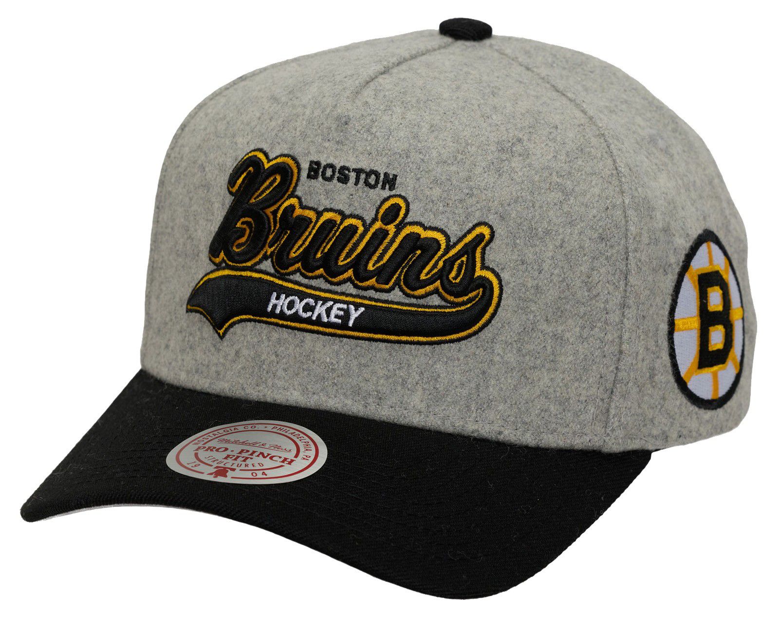 Mitchell & Ness Men's Boston Bruins Grey Tailsweep Snapback Hat product image