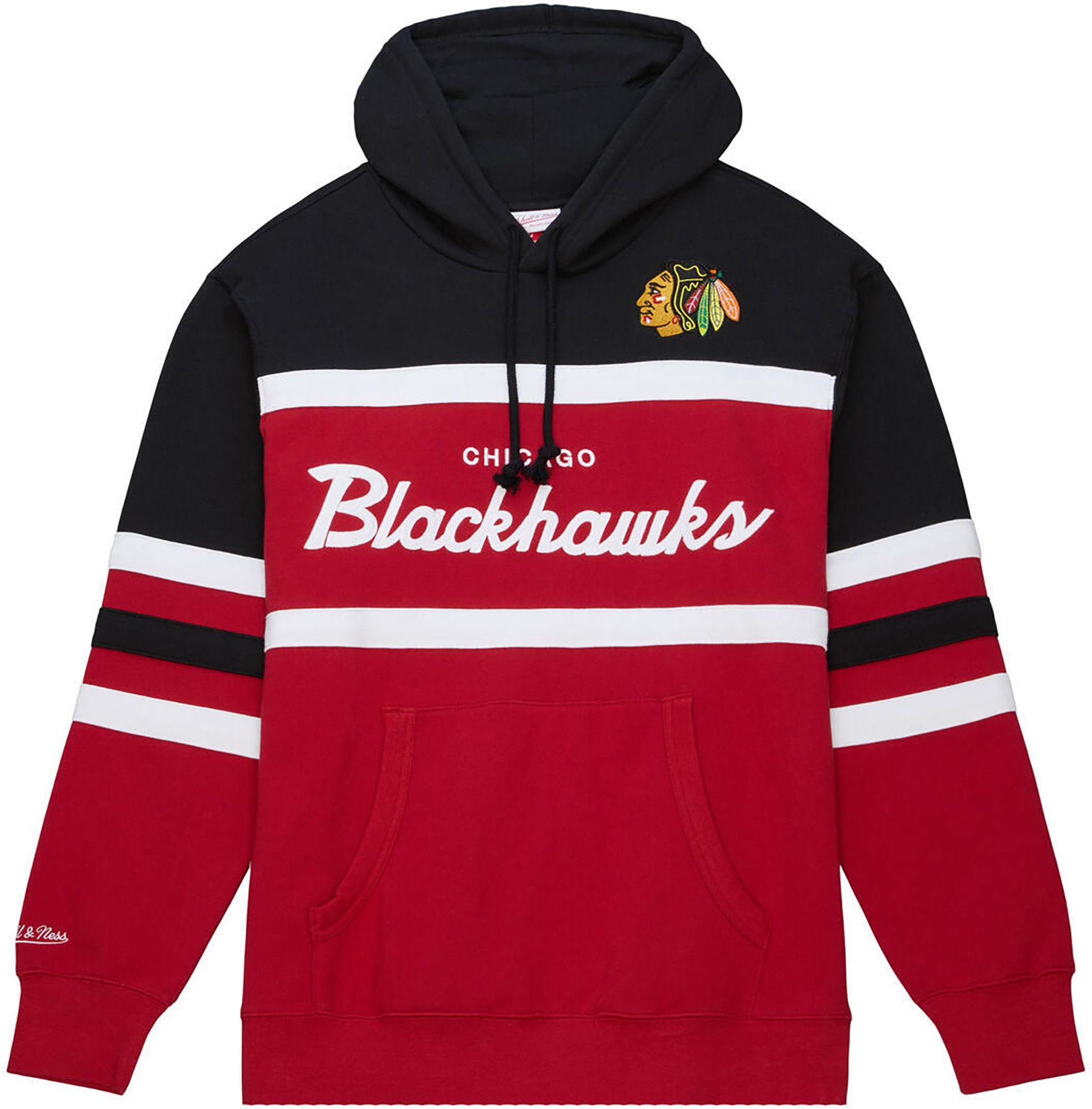 Mitchell & Ness Men's Chicago Blackhawks Black Coach Pullover Hoodie product image