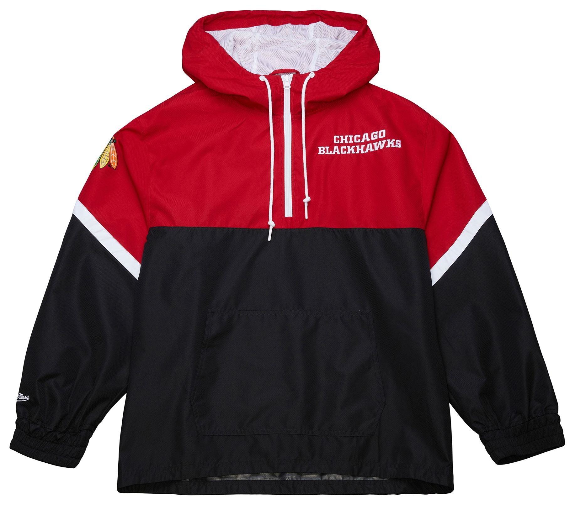Mitchell & Ness Men's Chicago Blackhawks Black Anorak Windbreaker Jacket product image