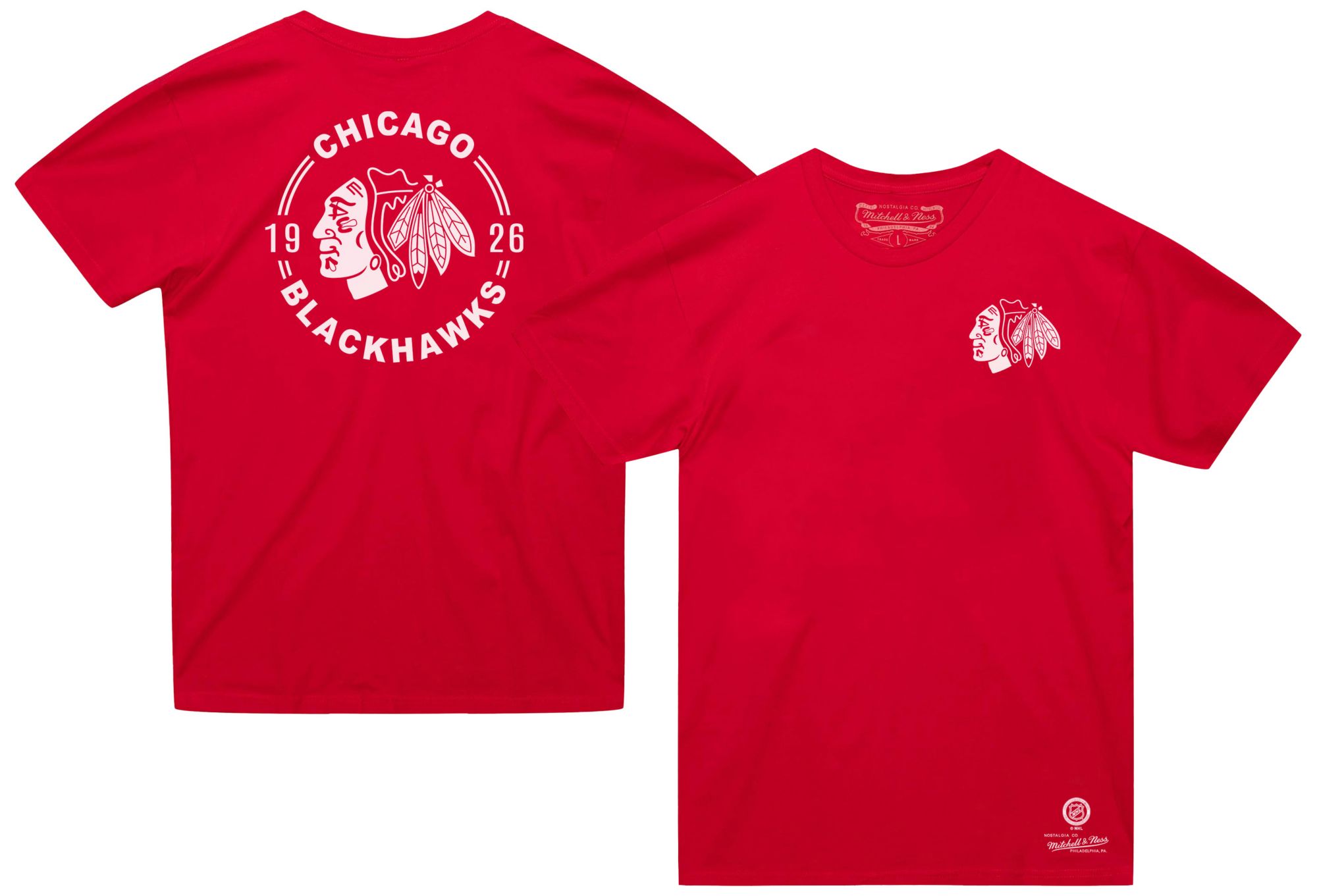 Mitchell & Ness Men's Chicago Blackhawks Red Penalty Box 3 Short Sleeve T-Shirt product image