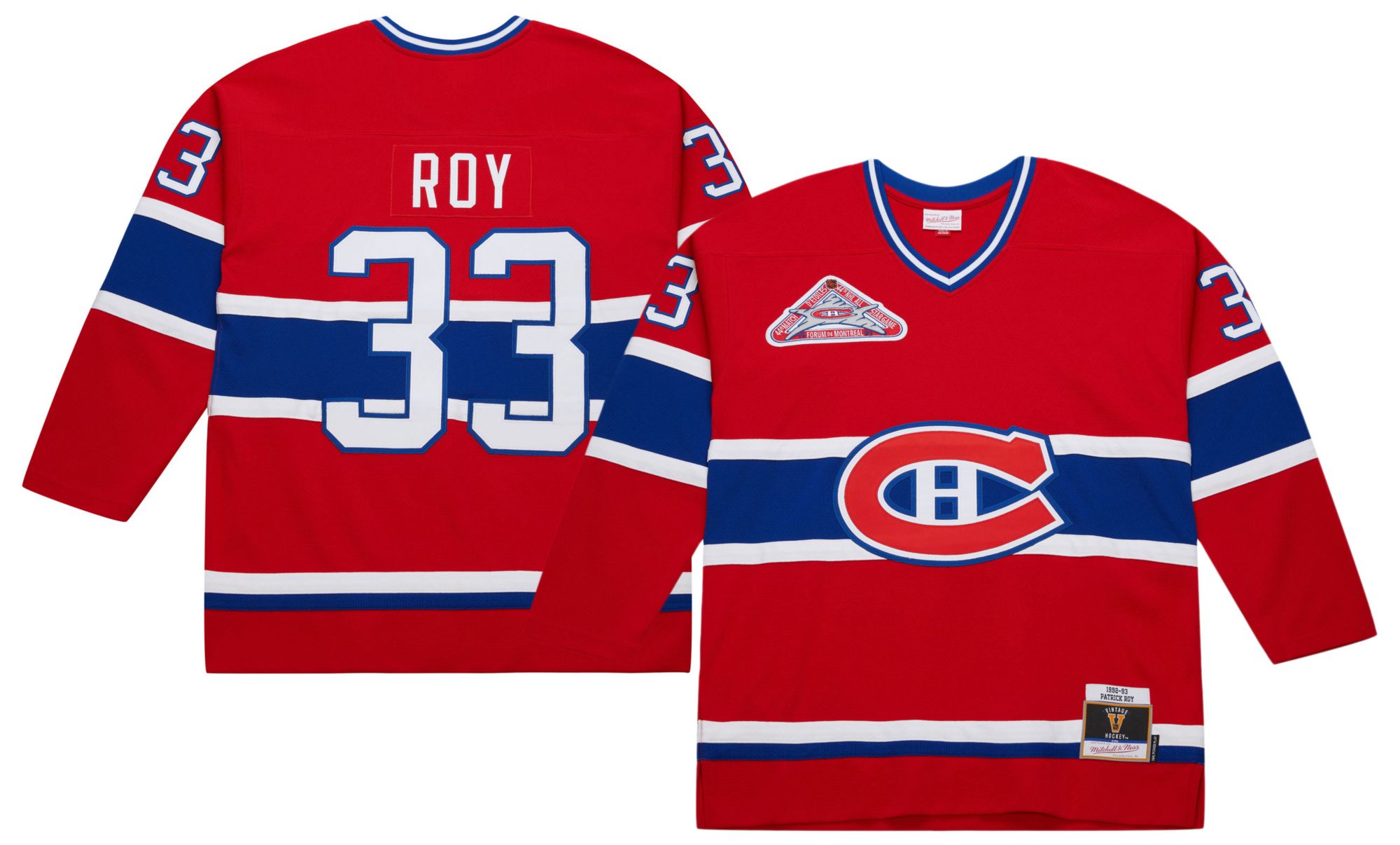 Mitchell & Ness Men's Montreal Canadiens Patrick Roy #33 1992 Red Power Play Vintage Replica Jersey product image