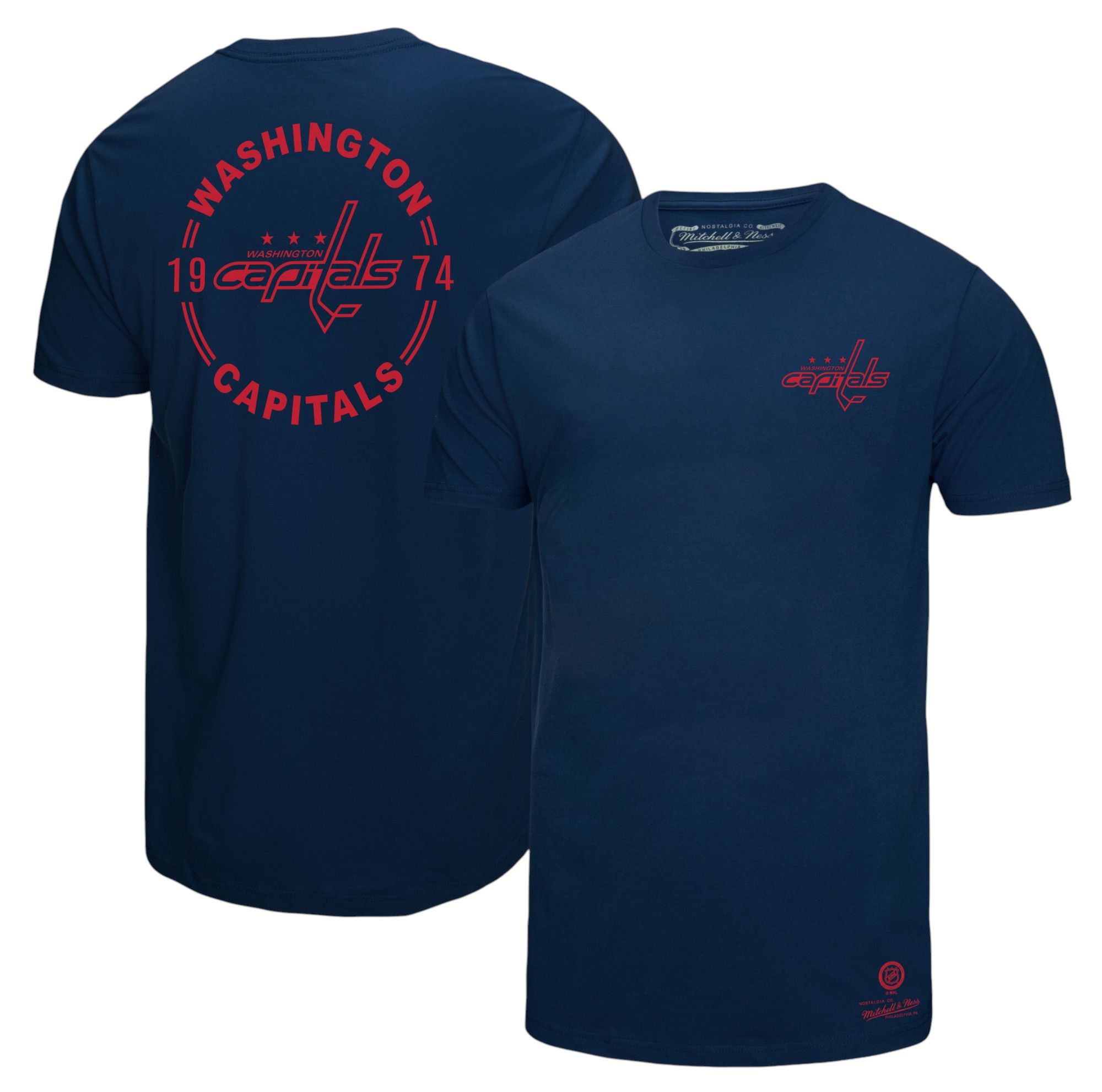 Mitchell & Ness Men's Washington Capitals Navy Penalty Box 3 Short Sleeve T-Shirt product image