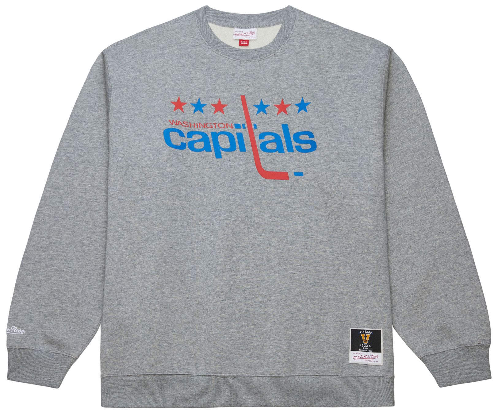Mitchell & Ness Men's Washington Capitals Grey All In Walk Off Fleece Crewneck Sweatshirt product image