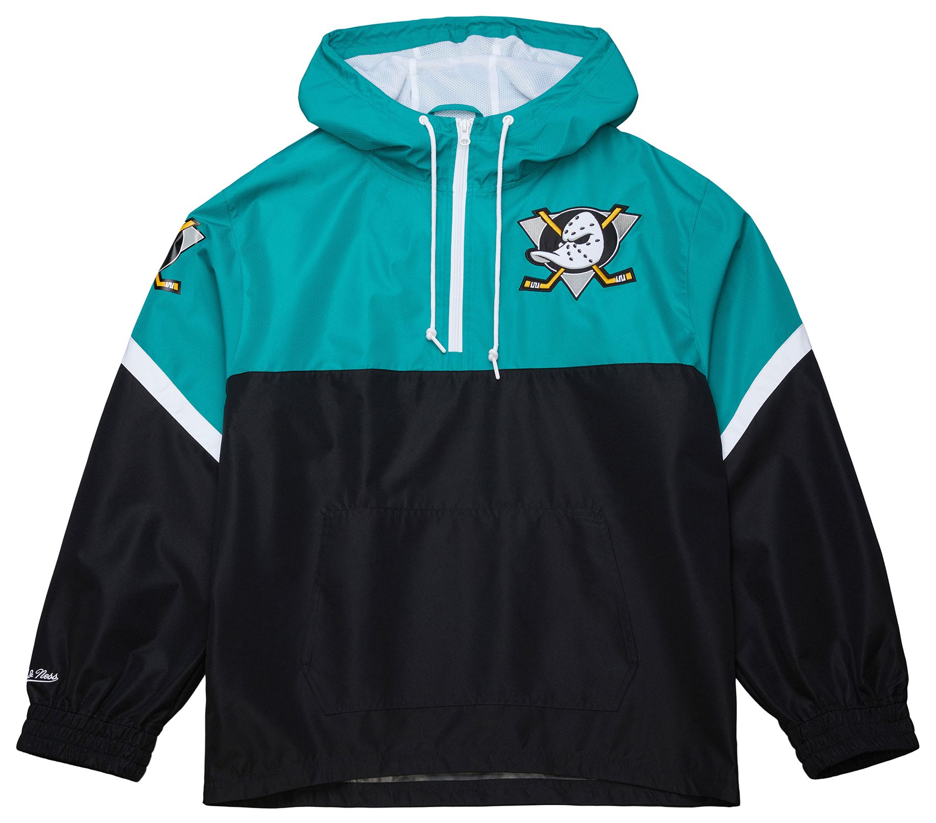 Mitchell & Ness Men's Anaheim Ducks Black Anorak Windbreaker Jacket product image