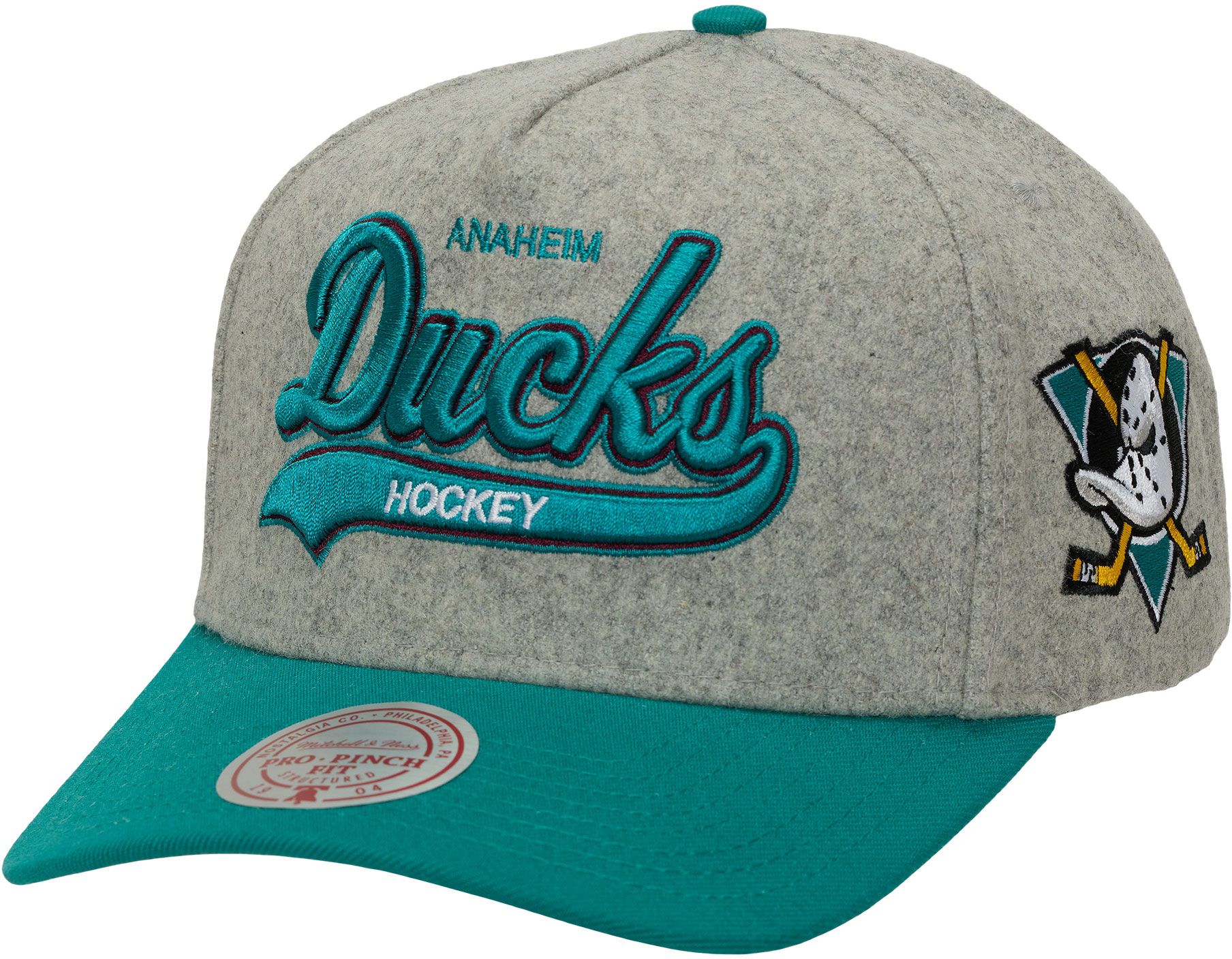Mitchell & Ness Men's Anaheim Ducks Grey Tailsweep Snapback Hat product image