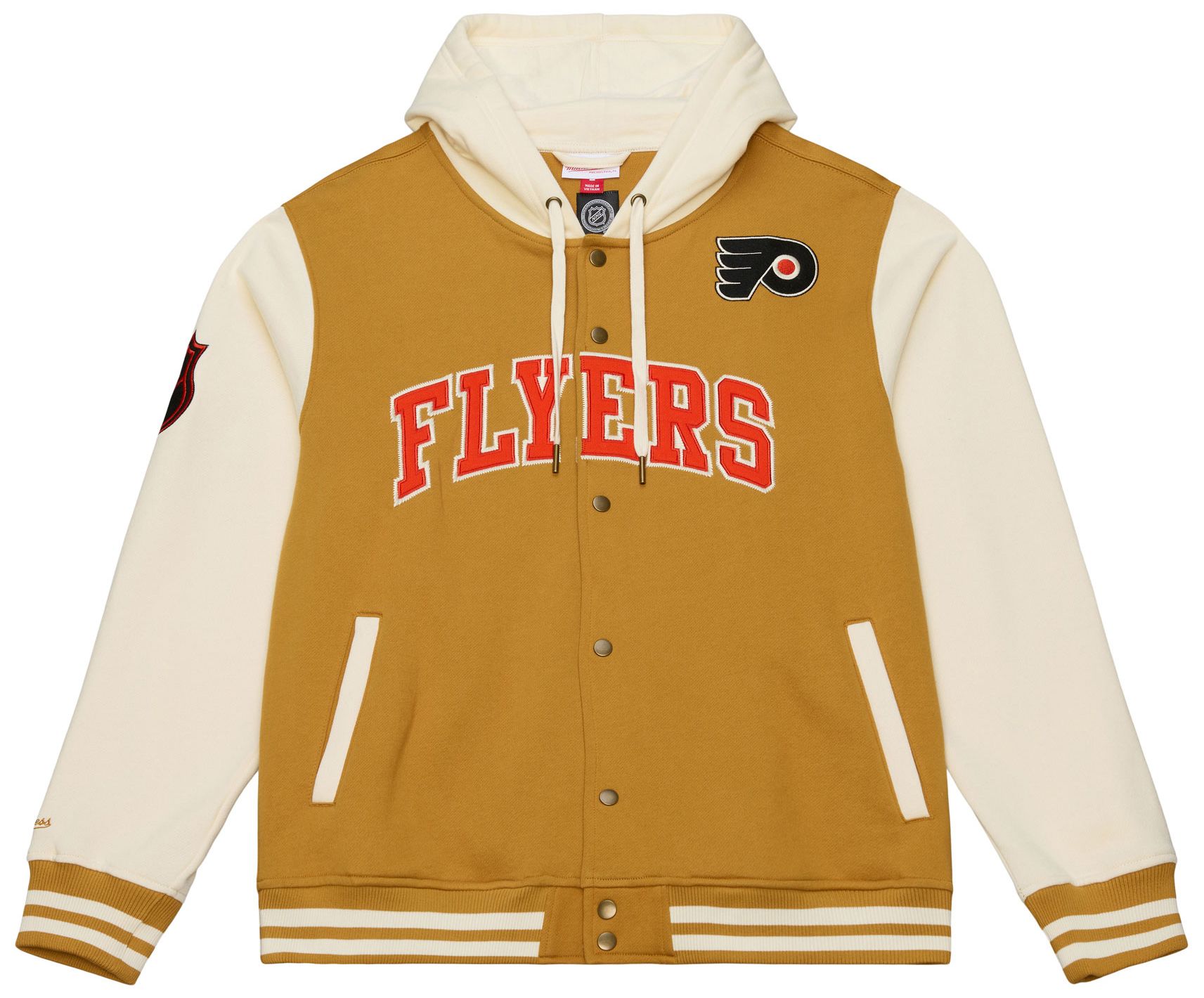 Mitchell & Ness Men's Philadelphia Flyers Tan Dusted Varsity Jacket product image