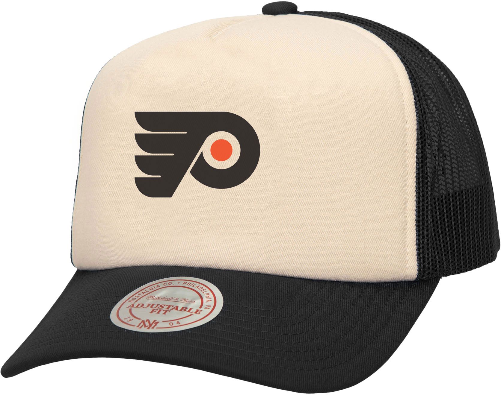 Mitchell & Ness Men's Philadelphia Flyers Cream Vintage Block Trucker Hat product image