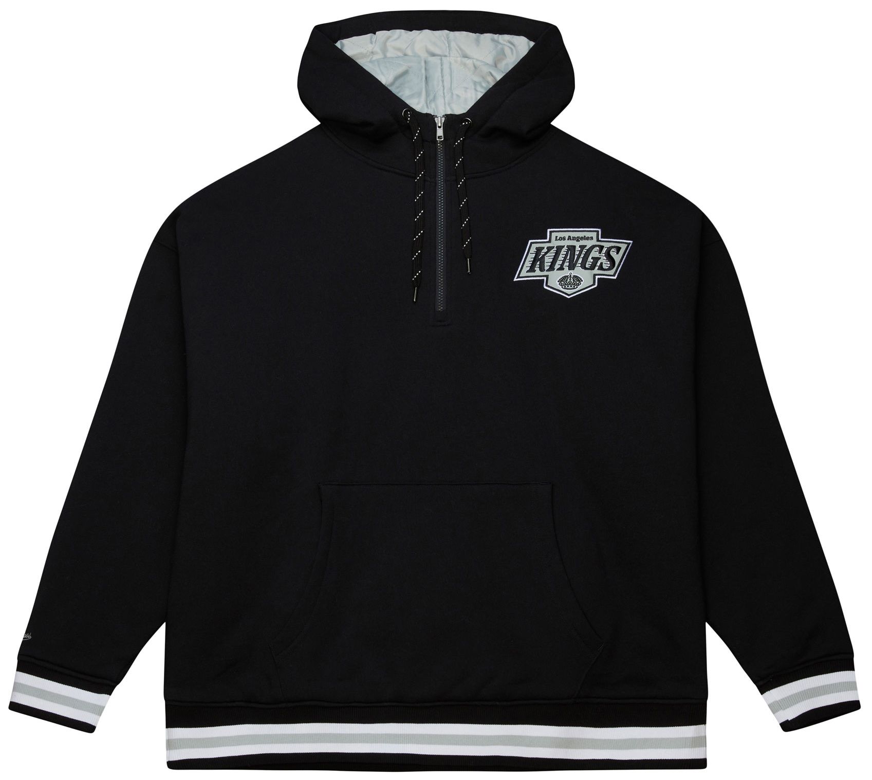 Mitchell & Ness Men's Los Angeles Kings Black 'Throw It Back' Quilted Pullover Hoodie product image