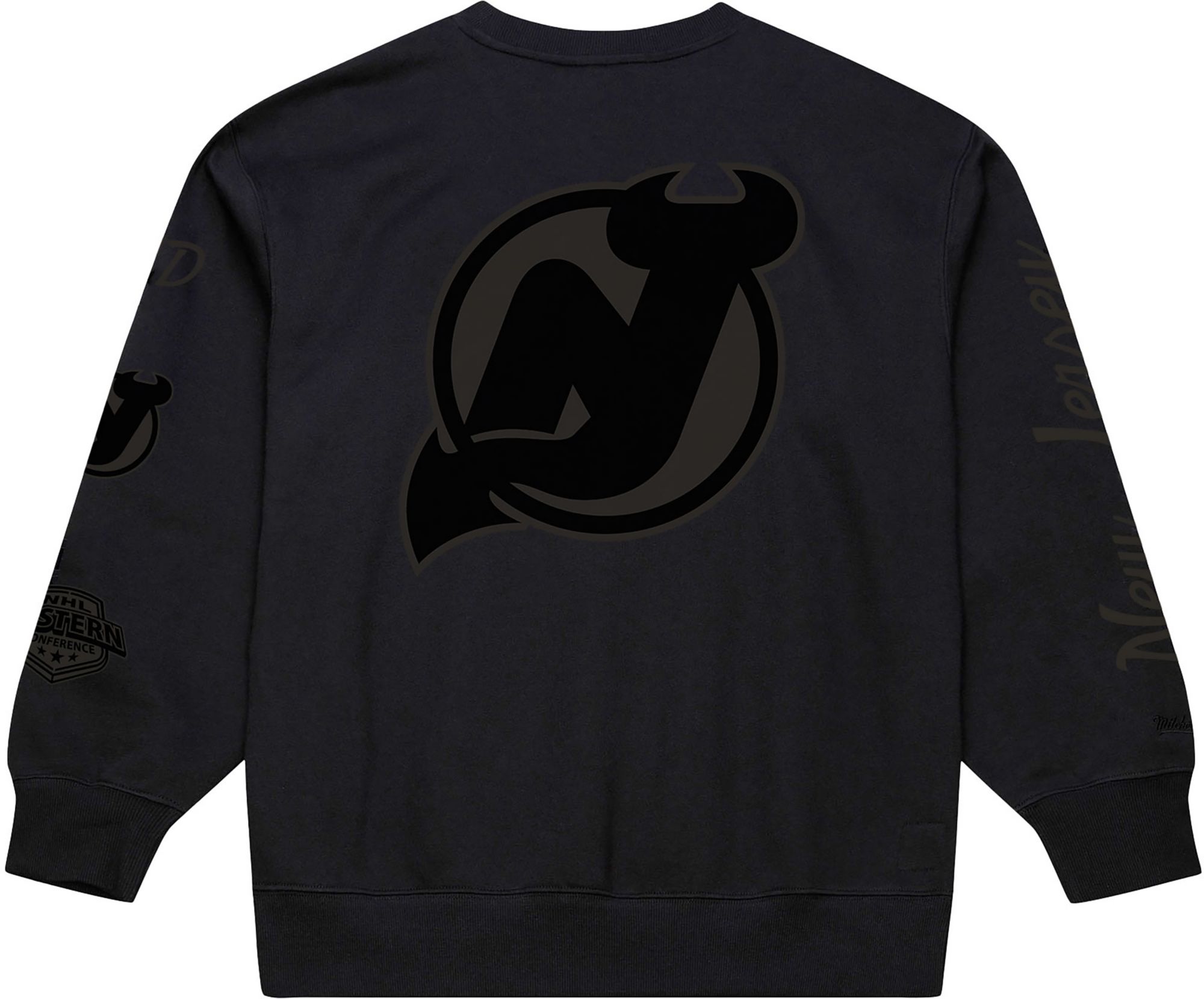 Mitchell & Ness Men's New Jersey Devils Black Phantom Crewneck Sweatshirt product image